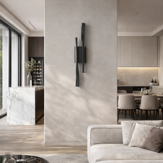 Moderne zwarte wandlamp voor woonkamer – Novaluces
