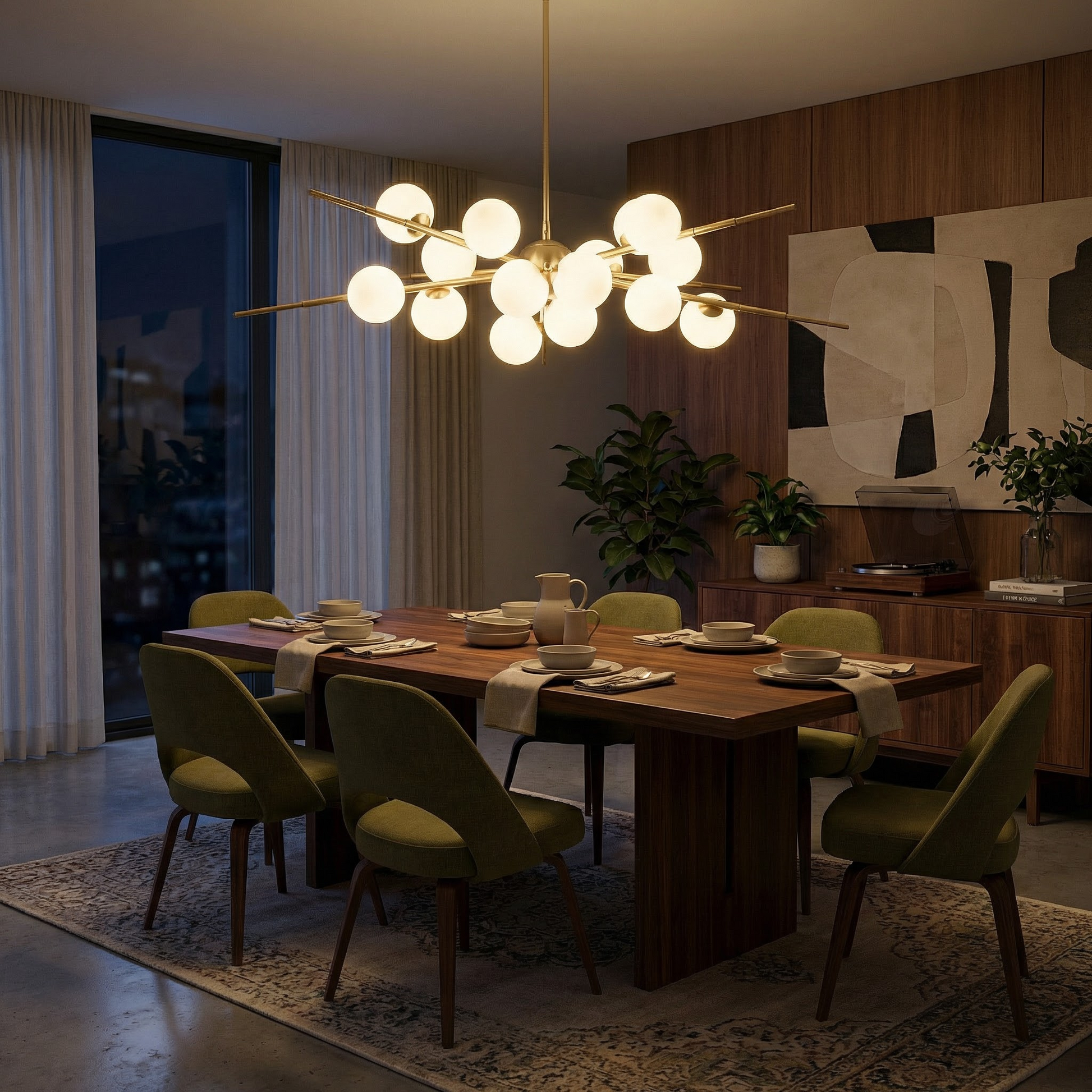 Eigentijdse kroonluchter in aluminium voor woonkamer – Artalys