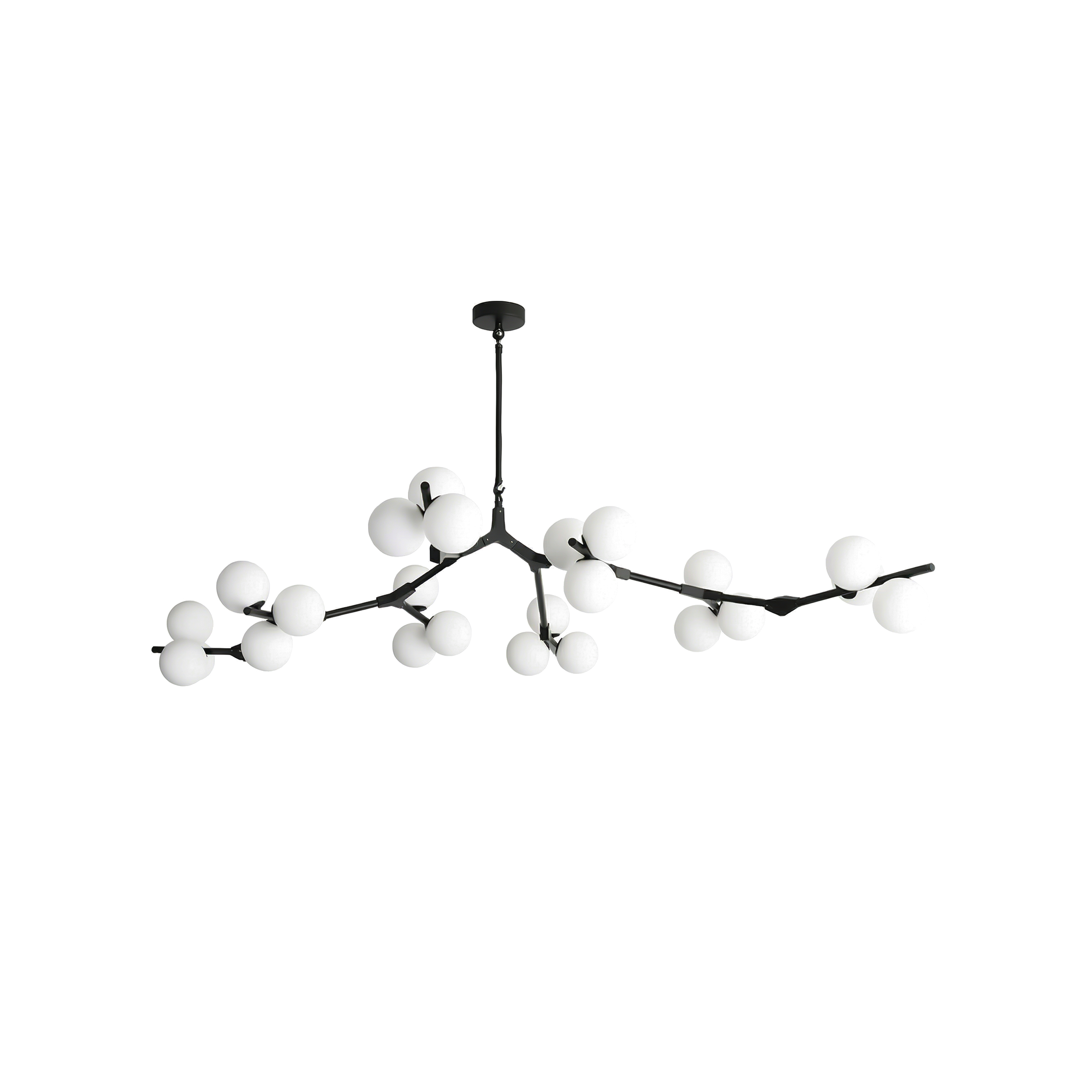 Ophanging natuurlijk design met decoratieve bollen en modulair licht – Néonix