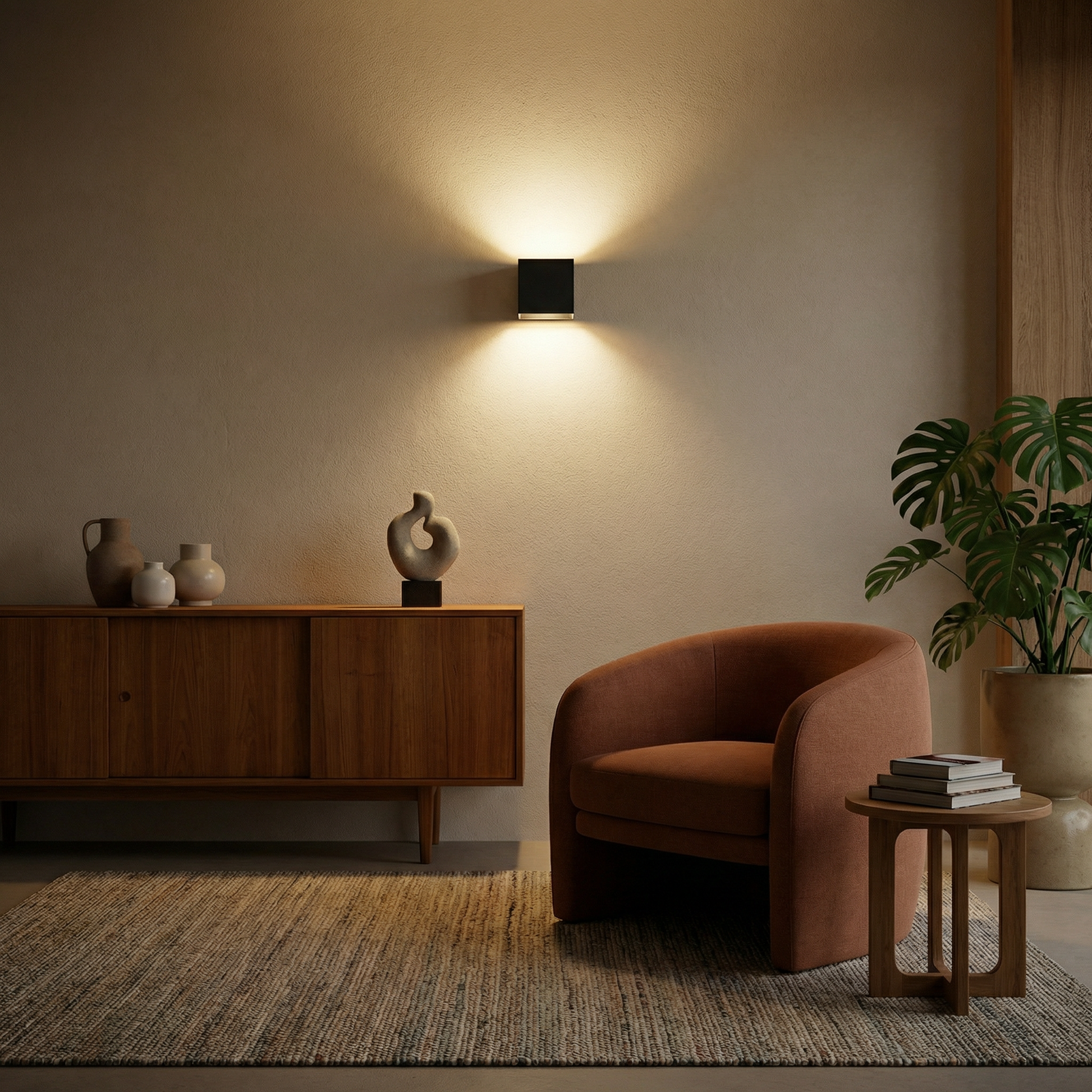 Wandapplicatie kubisch zwart modern – model Arkyon