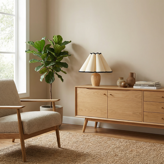 Tafellampe in hout met kap – Armonieux