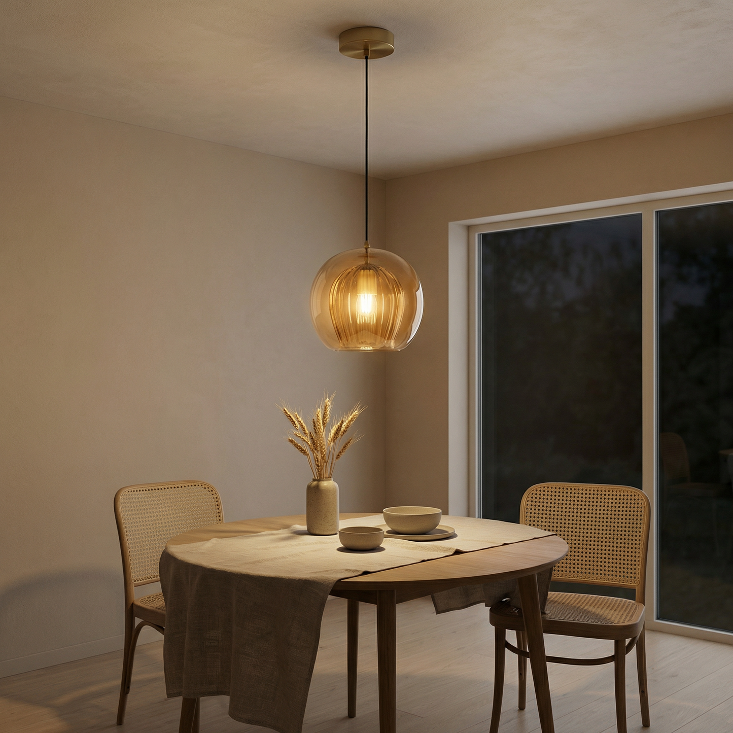 Glas Hedendaags Design LED-Verlichting – Éclat Ambre