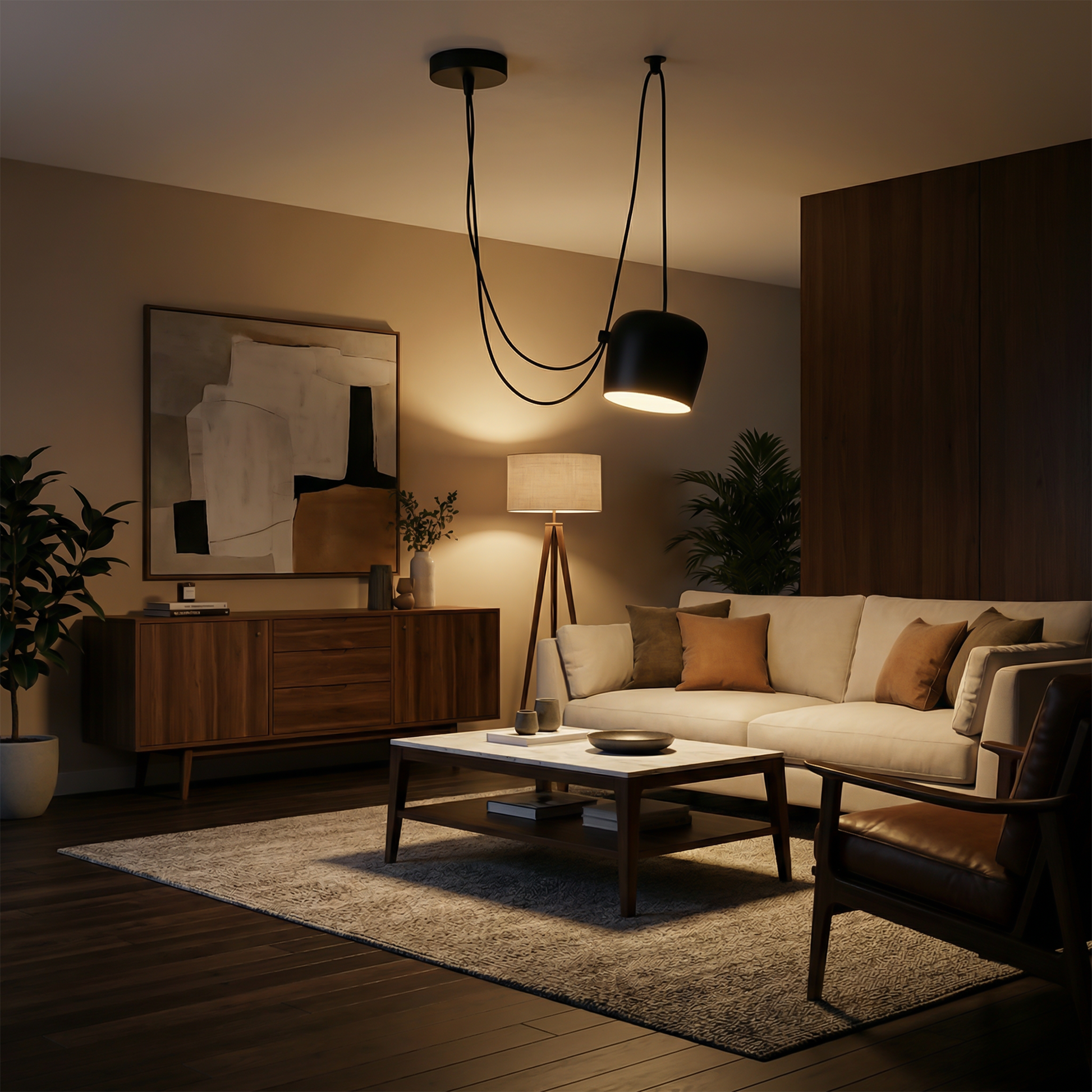 Binnen-hanglamp met minimalistische metaaldesign 45 cm – Indusline