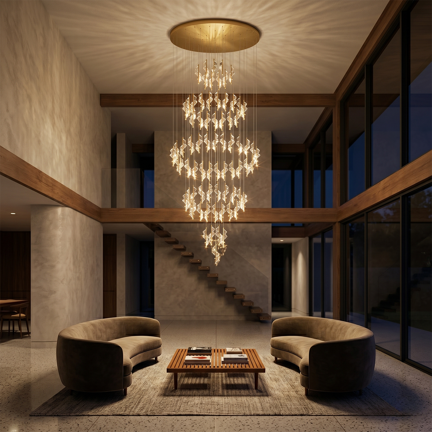 Lustre en spirale moderne pour villa et salon – Spirélite