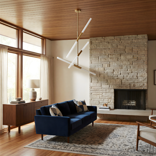 Goudkleurig metaal mat glas prestigieus interieur hanglamp – Astralis