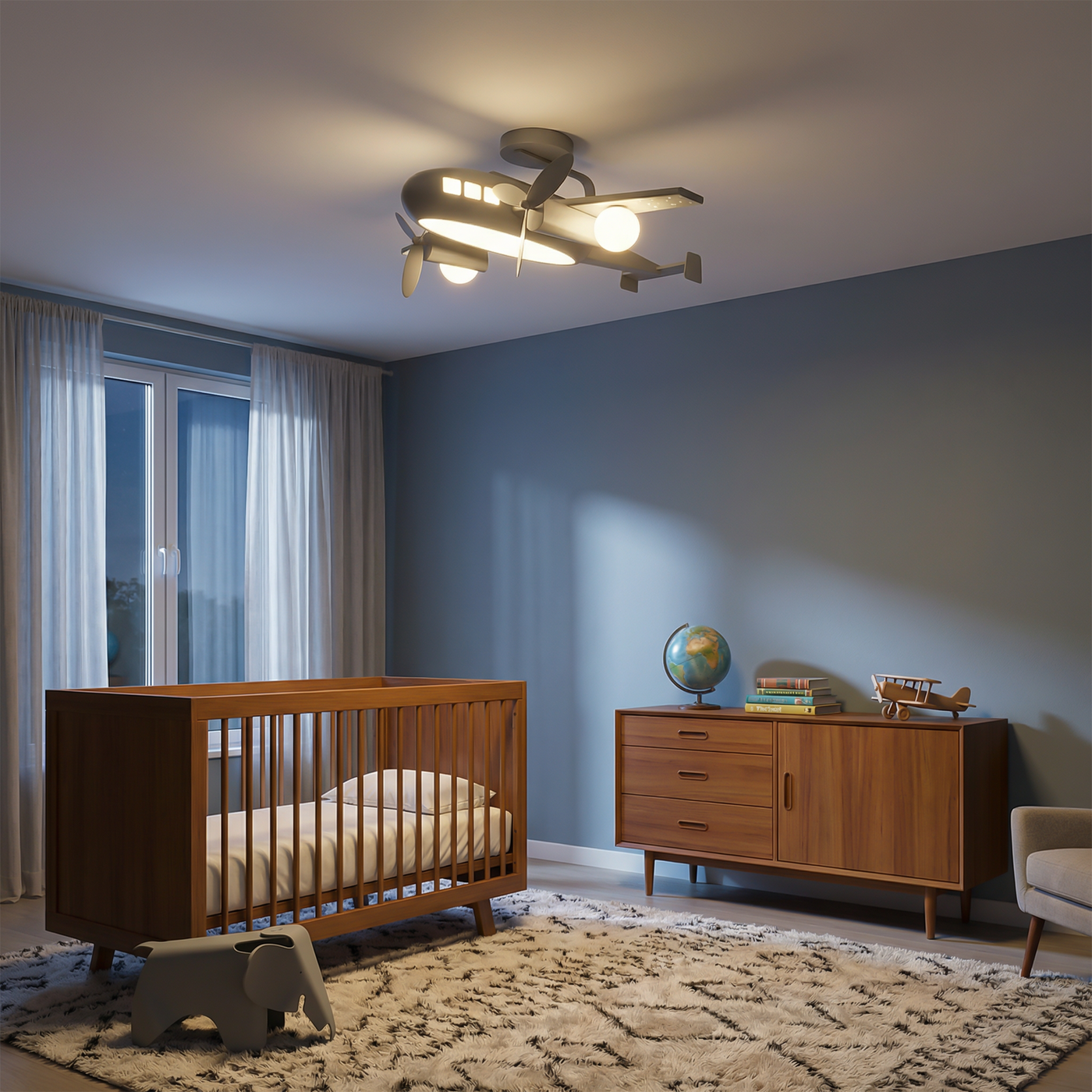 Plafonnier en bambou pour chambre d'enfant – Aerolys