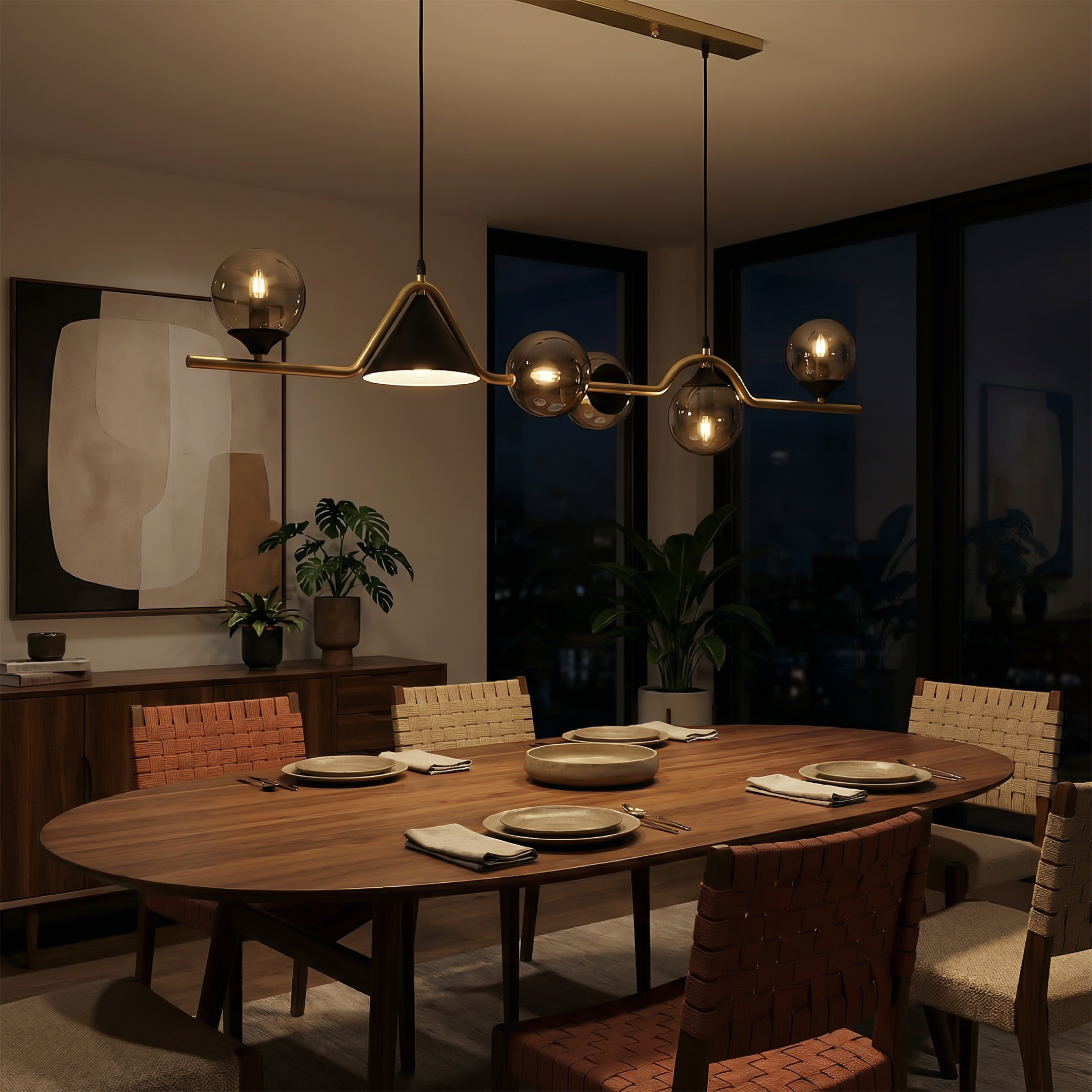 Plafondlamp Glas Metaal LED Modern – Stalio