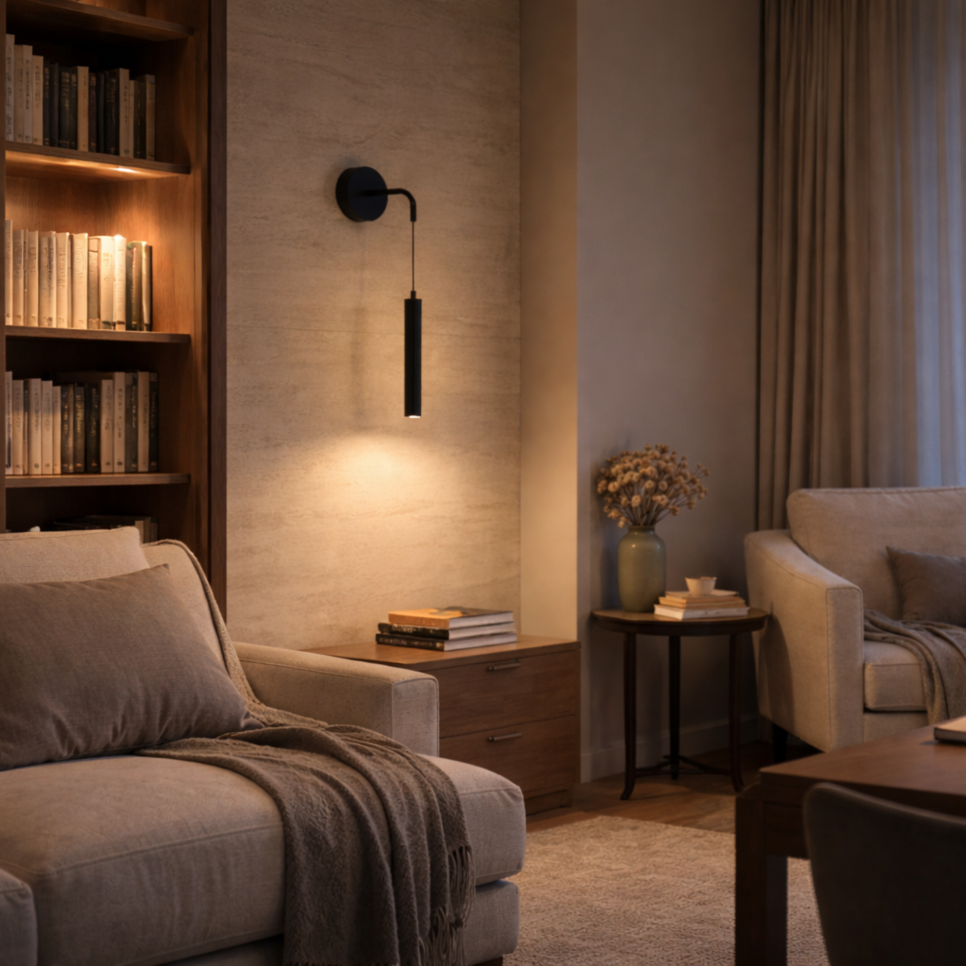 Moderne wandlamp in zwart metaal voor slaapkamer – Novalum