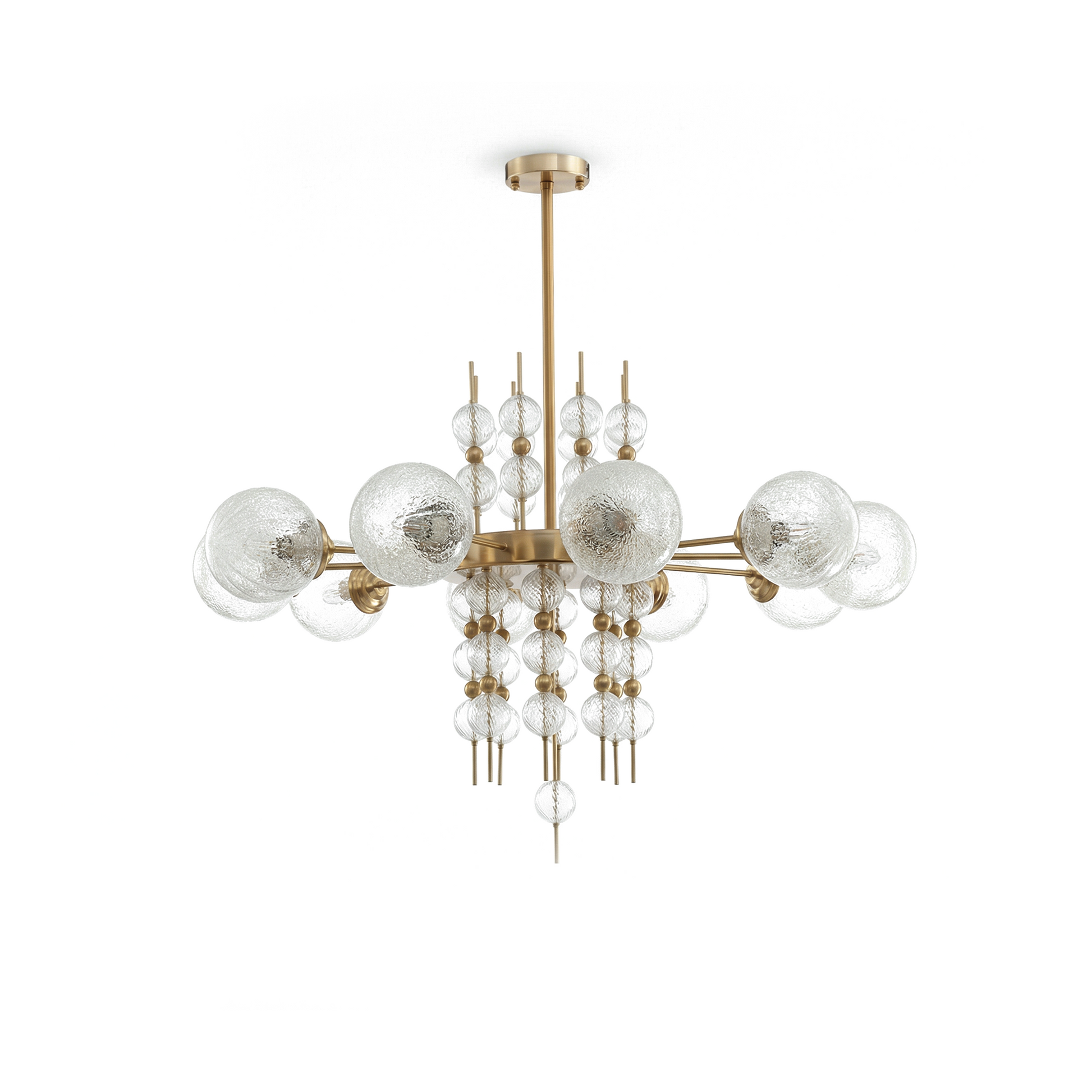 Hanglamp van geverfd staal en verguld glas voor woonkamer en keuken – Aurelice