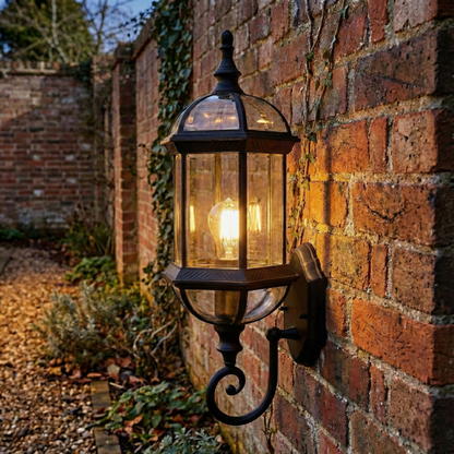 Vintage wandlamp in zwart ijzer voor buiten – Zénithris