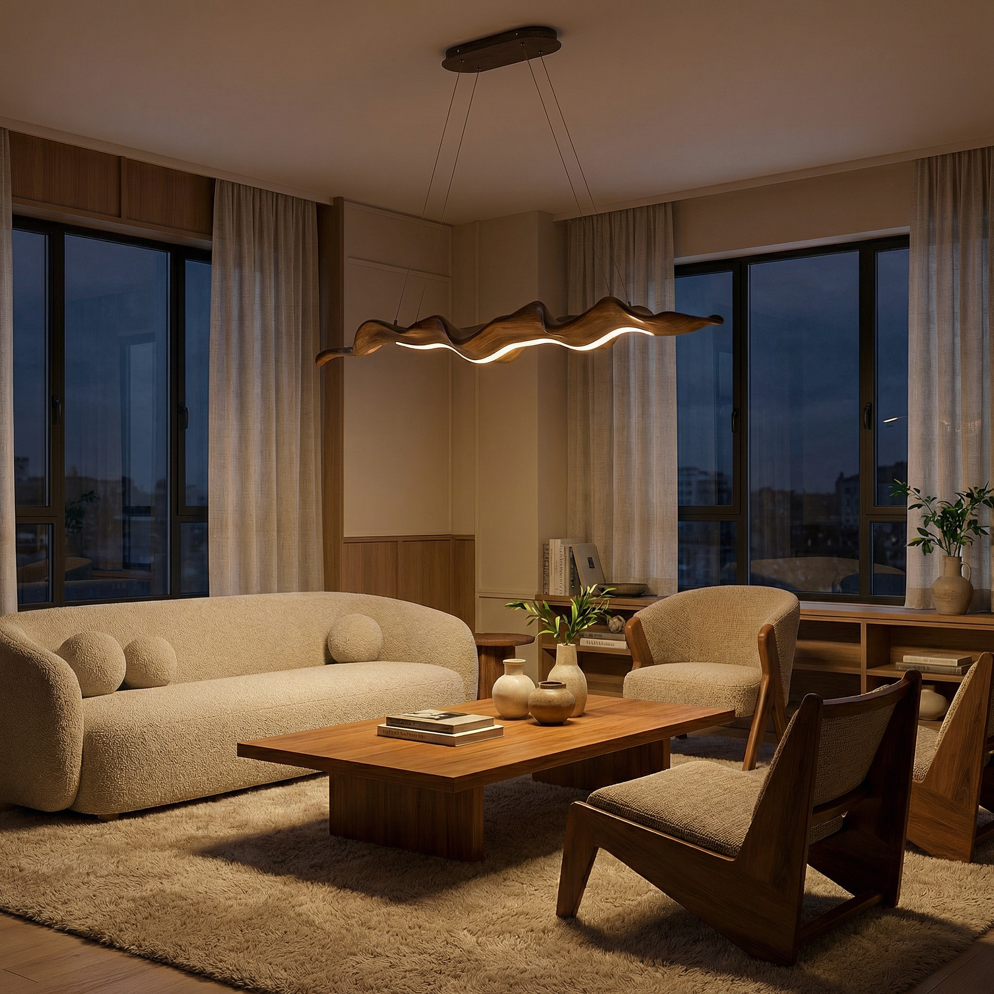 Modern en verfijnde gesmede ijzeren hanglamp – Calypso
