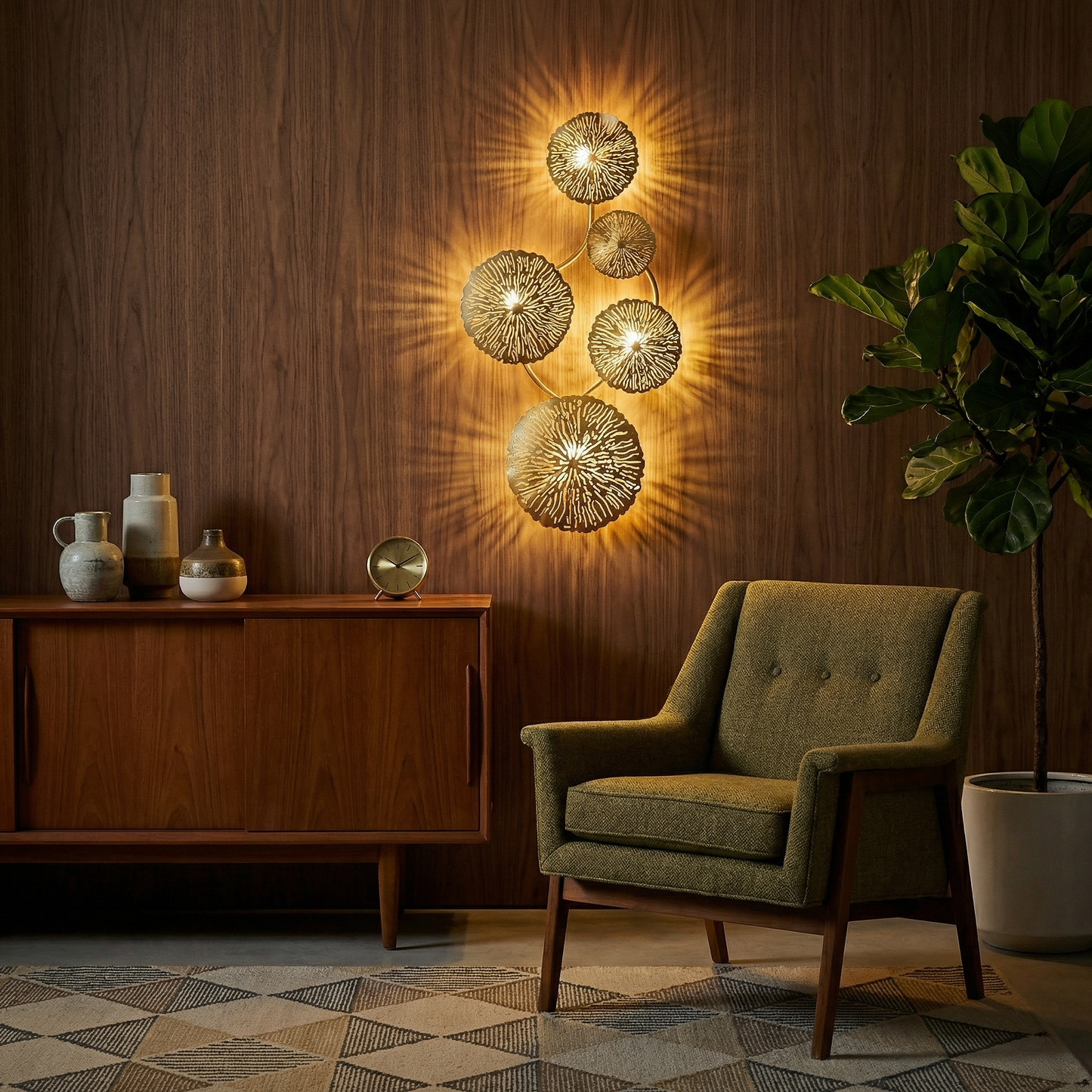 Verfijnde Wandlamp Gouden Bladvormen – Mirage