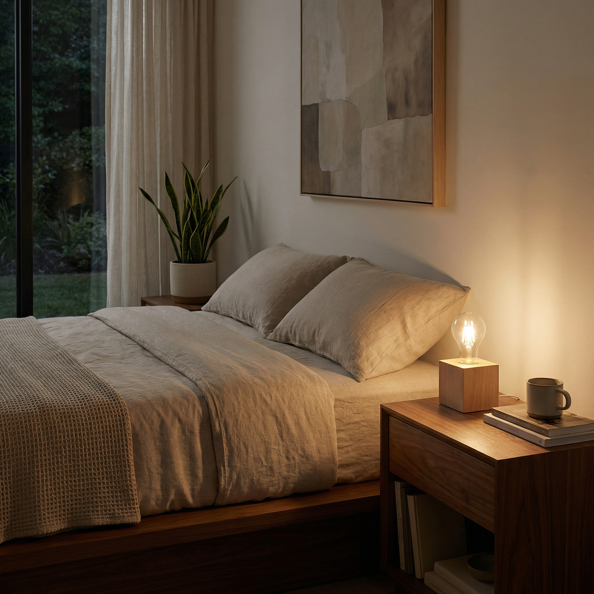 Minimalistische Bureaulamp in Natuurlijk Hout – Modèle Norvian