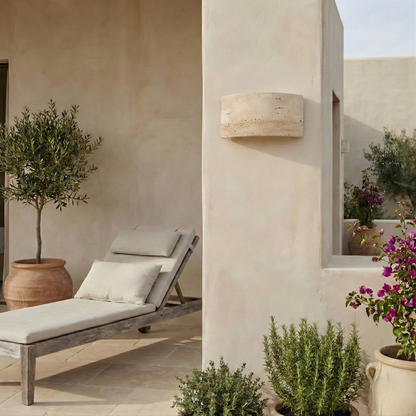 Wandlamp in Steen Wabi-Sabi Stijl voor Tuin – Stonara