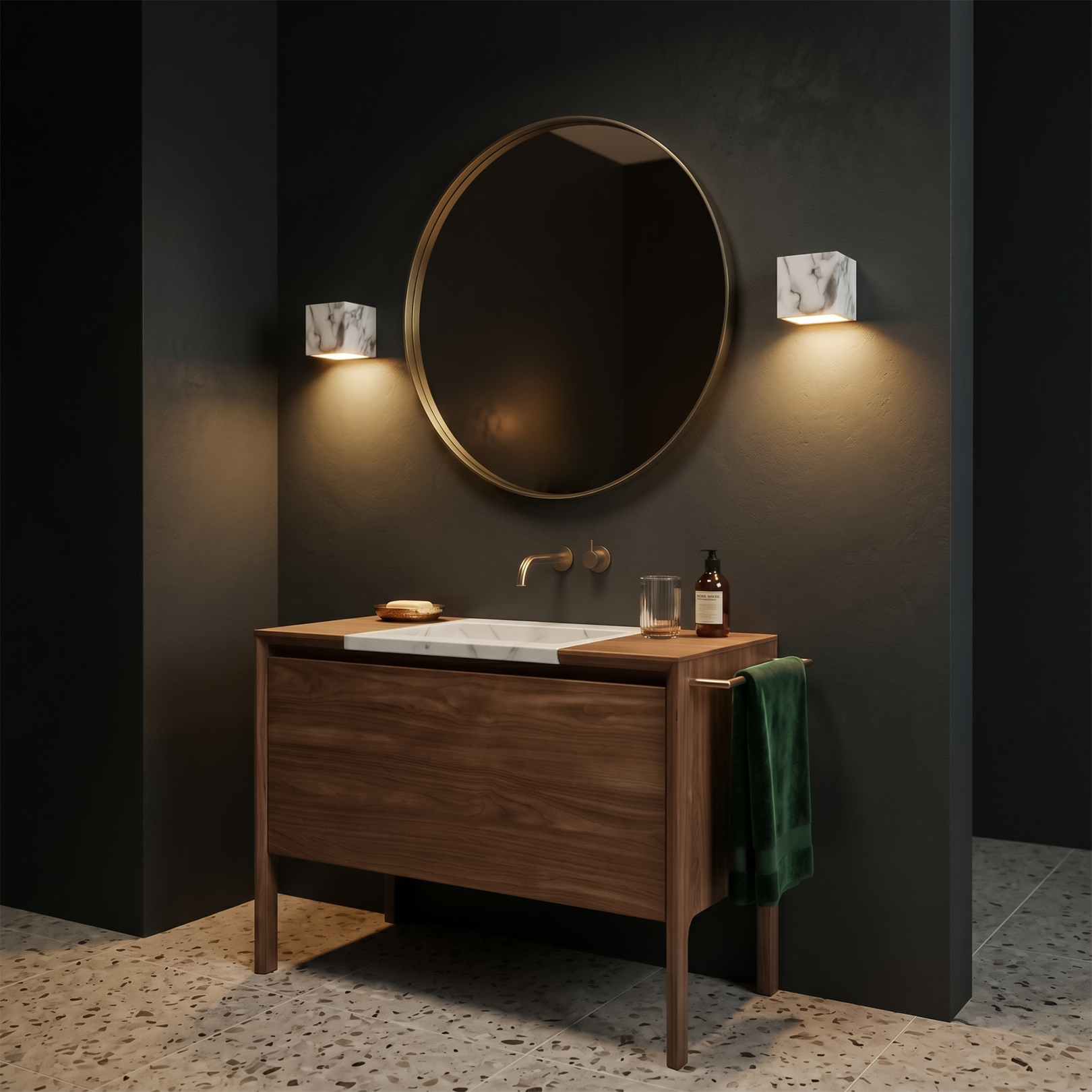 Applique murale en pierre noire pour chambre – Nocturis