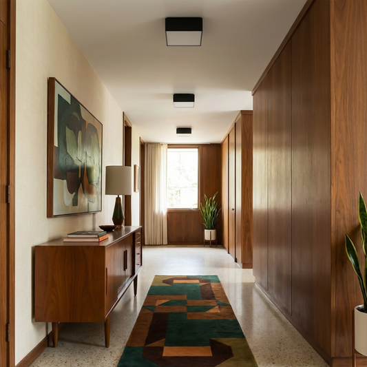 Square gray minimalist ceiling light for living room – Orphéane