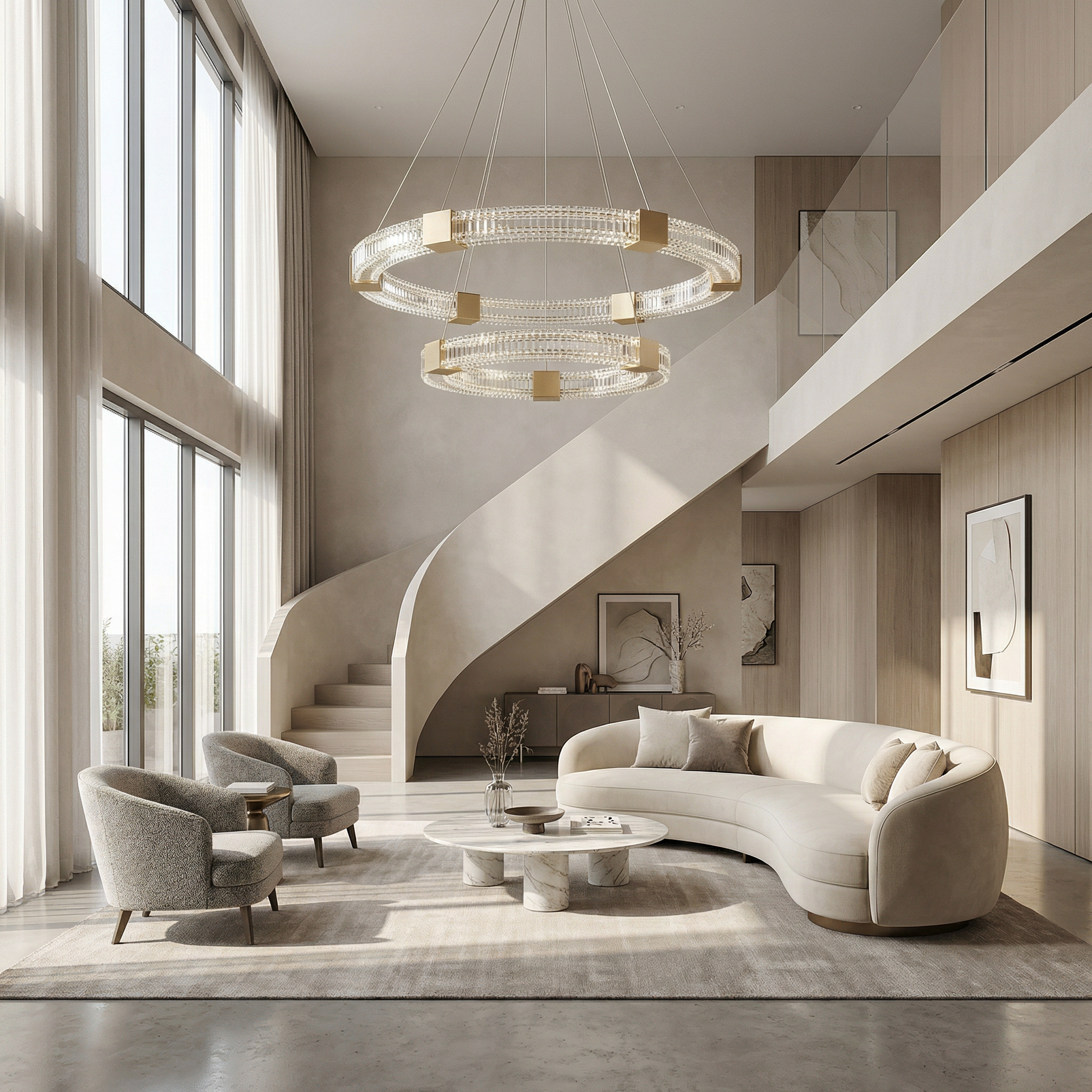 Binnenlandse Artistieke Cirkel Kroonluchter Zacht Licht – Prisma