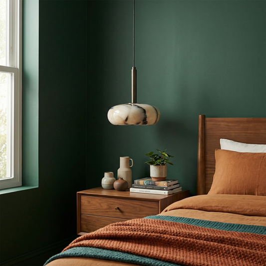 Suspension in zwart natuursteen voor slaapkamer – Célestnoir