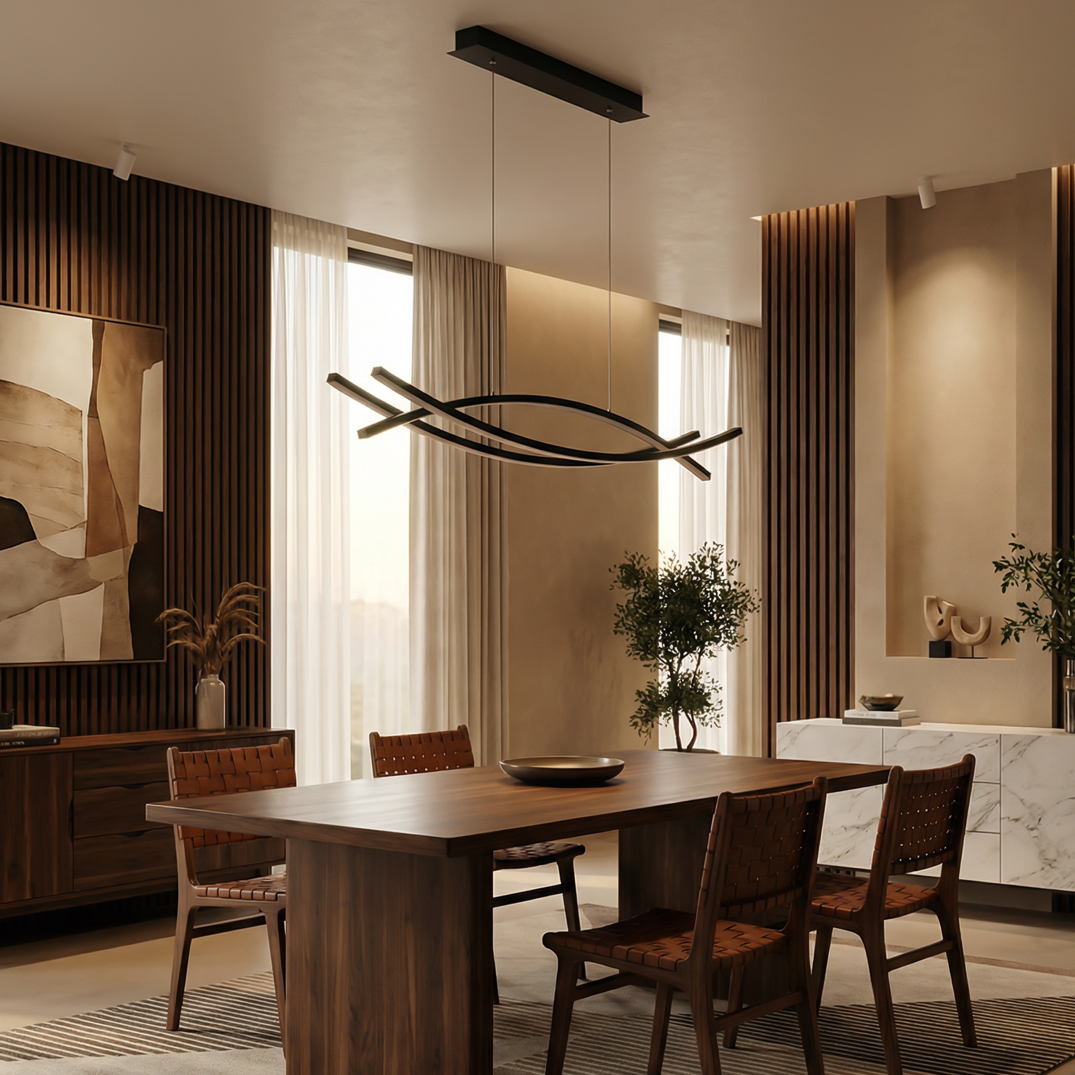 Zachte LED-hanglamp in modern en verfijnd design – Stilio
