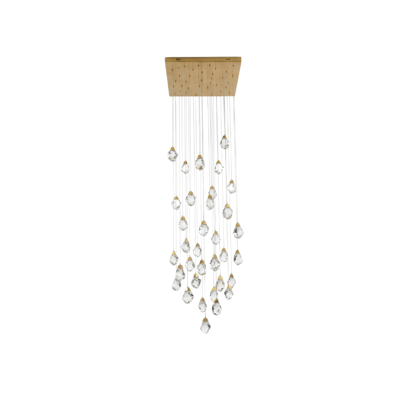 Elegante hanglamp met luxe kristallen en warme halo – Zénith