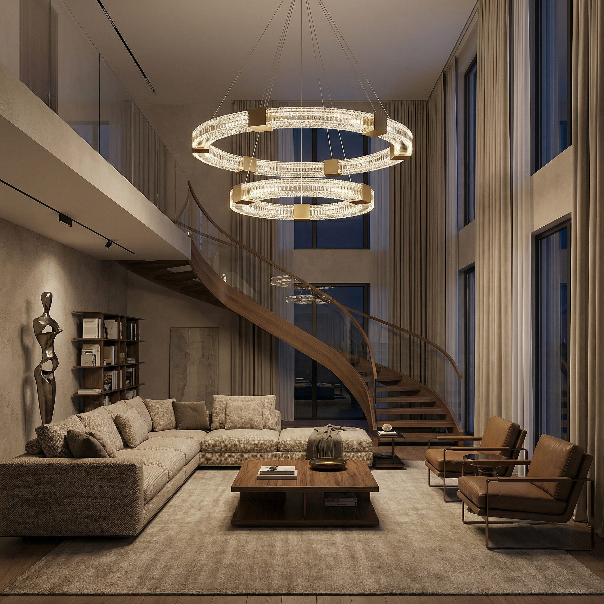 Binnenlandse Artistieke Cirkel Kroonluchter Zacht Licht – Prisma