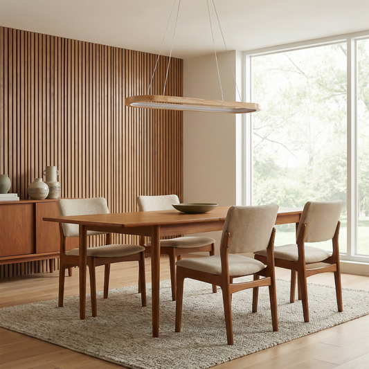 Natuurlijke houten hanglamp met LED en warme sfeer – Obscalis