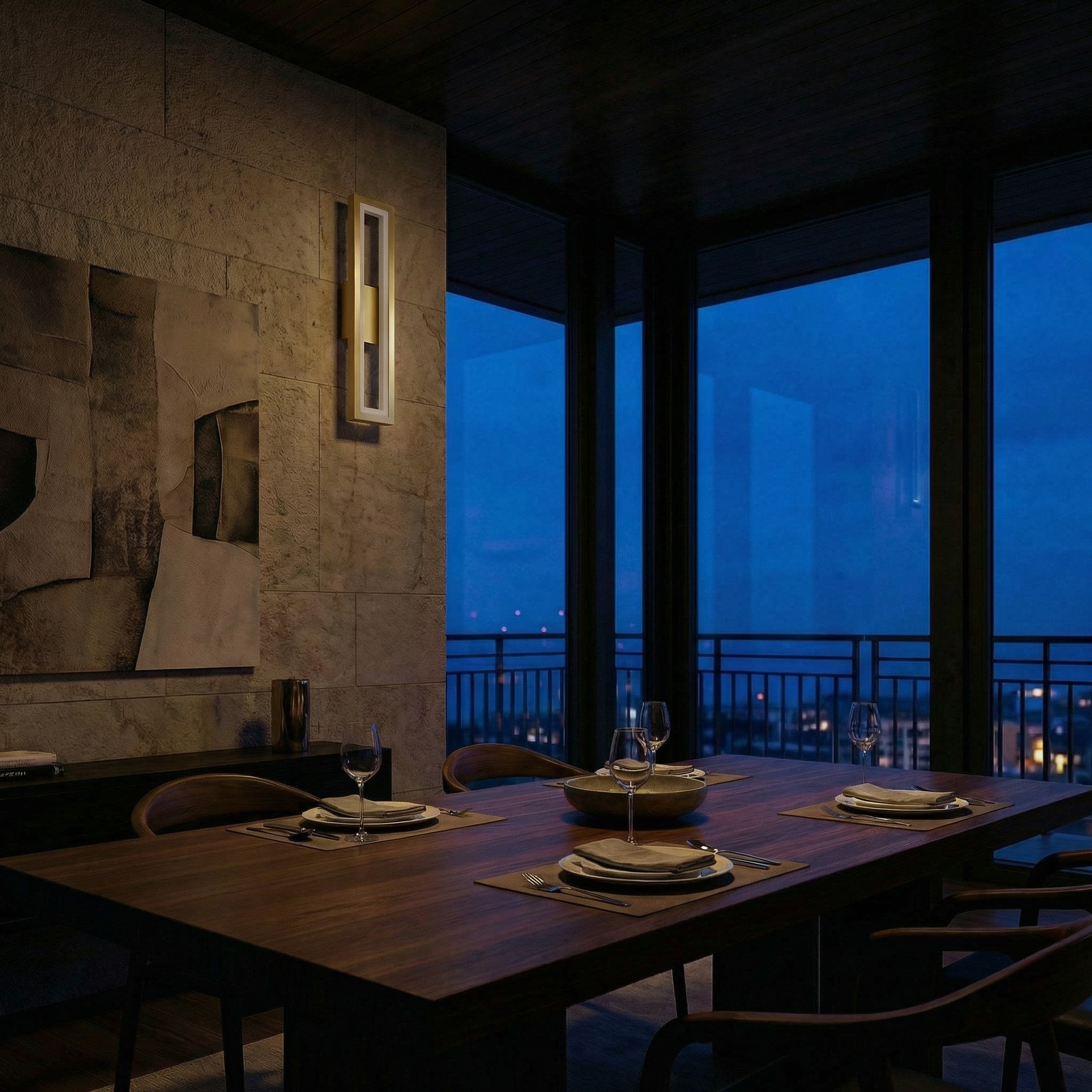 Waterdichte moderne LED wandlamp in goud aluminium – Vivarise