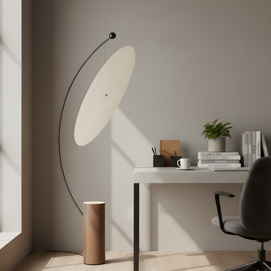 Scandinavische staande lamp met glas en LED minimalistisch design – Soléia