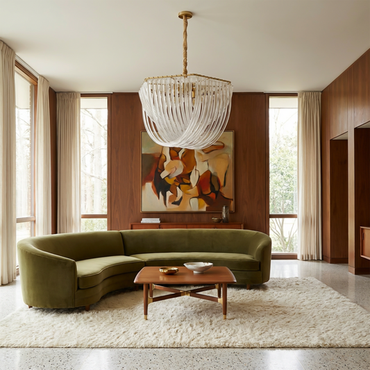 Modern U-shaped glass chandelier for living room – Auralise