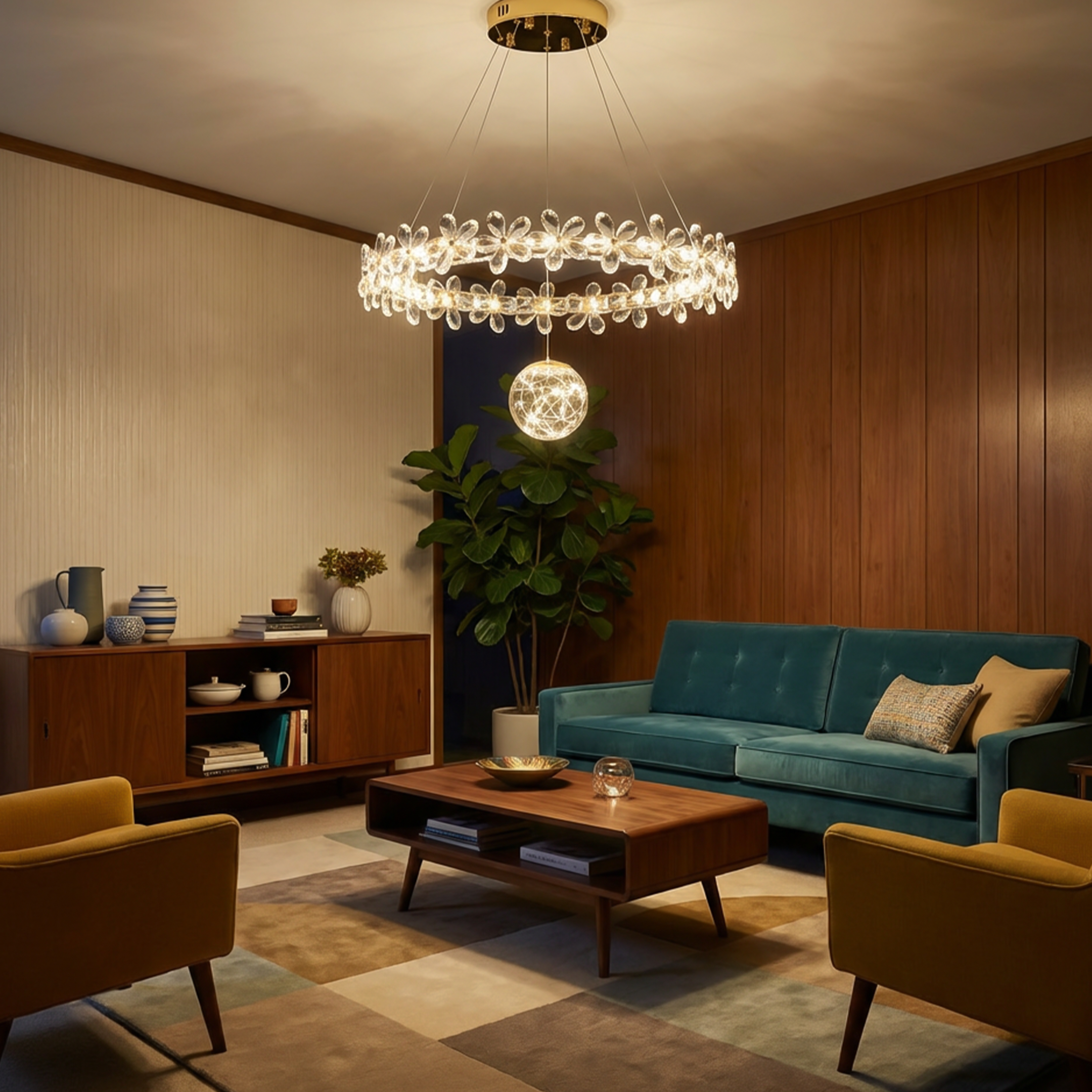 Plafonnier Design Orné de Cristaux Lumière Éclatante – Lumea