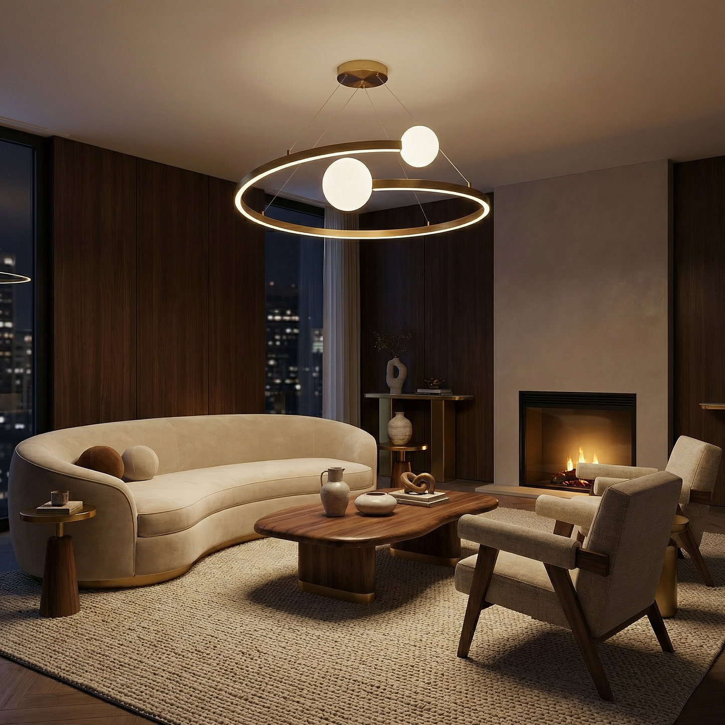 Gouden Kroonluchter Minimalistisch Design & Hedendaags Luxe – Zenya