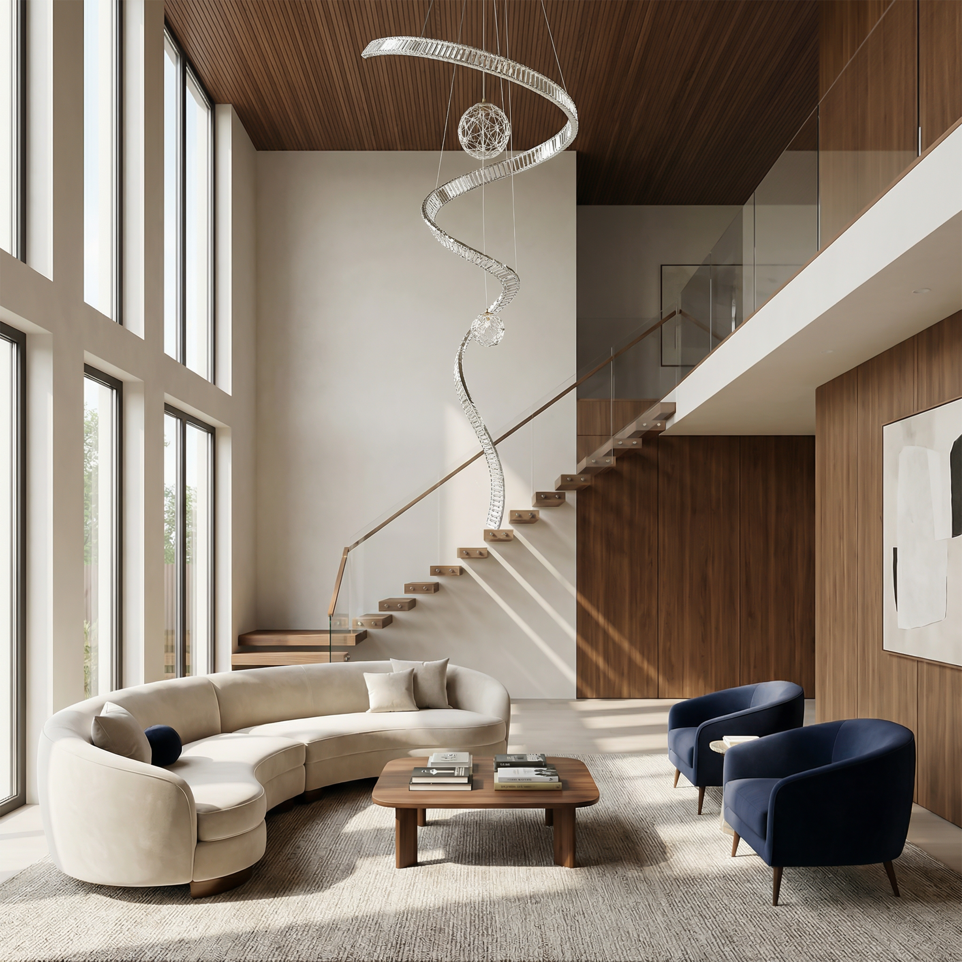 Moderne kristallen hanglamp voor woonkamers – Crystella