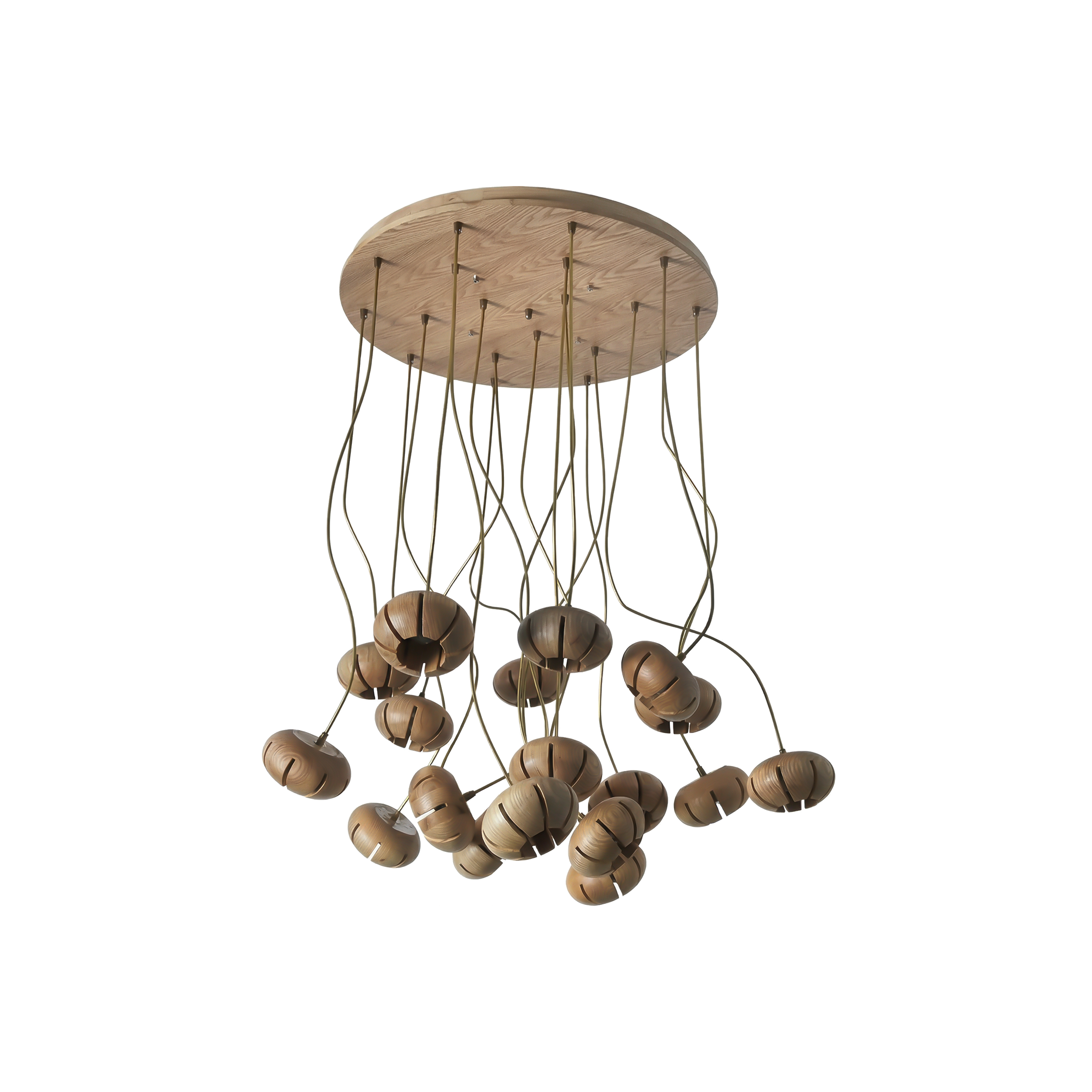 Hanglamp in hout met bloemen voor elegante ruimtes – Orvaline