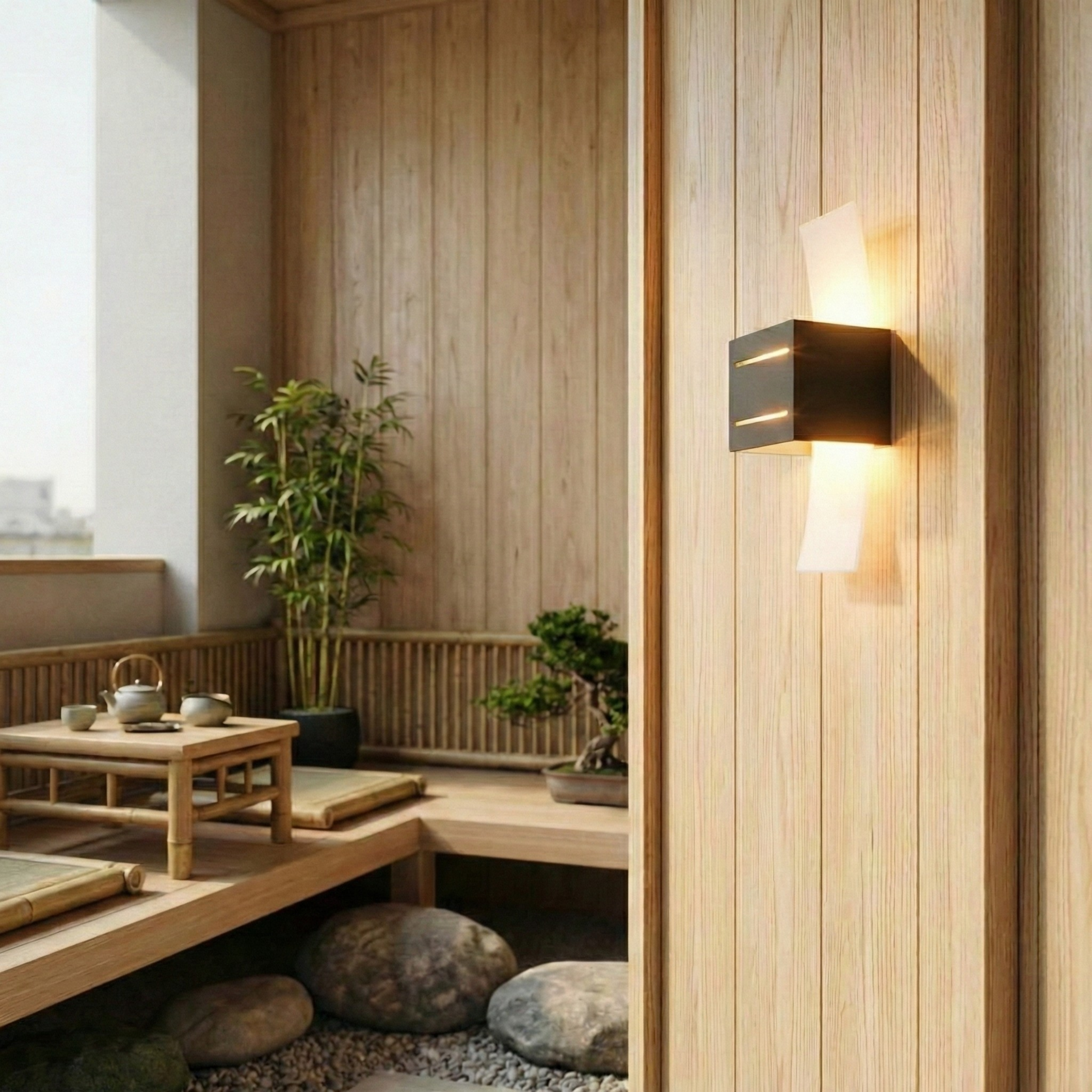 Moderne zwarte wandlamp woonkamer – model Orphéon