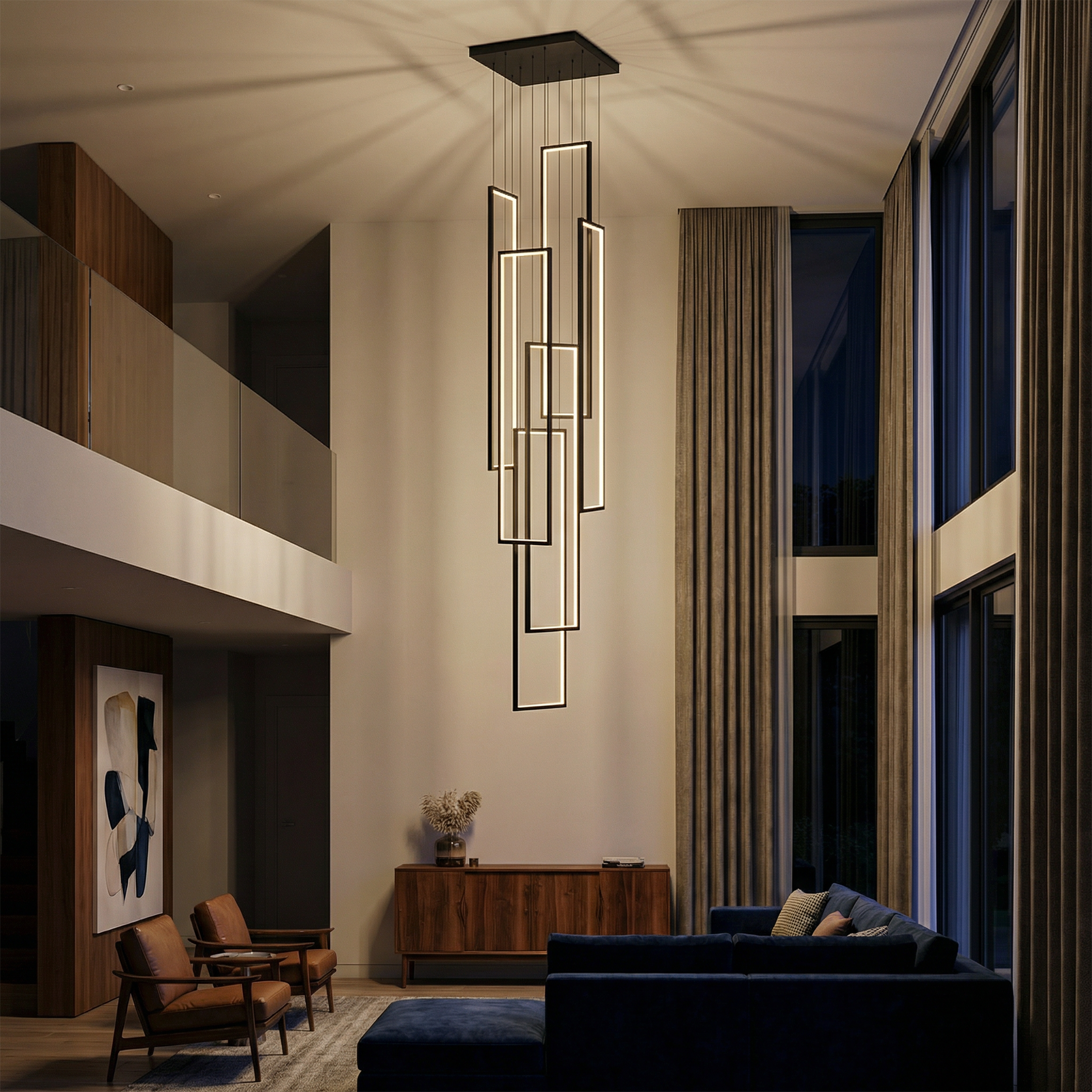 Elegante hanglamp met twee kleuren afwerking en zacht licht – Brézia