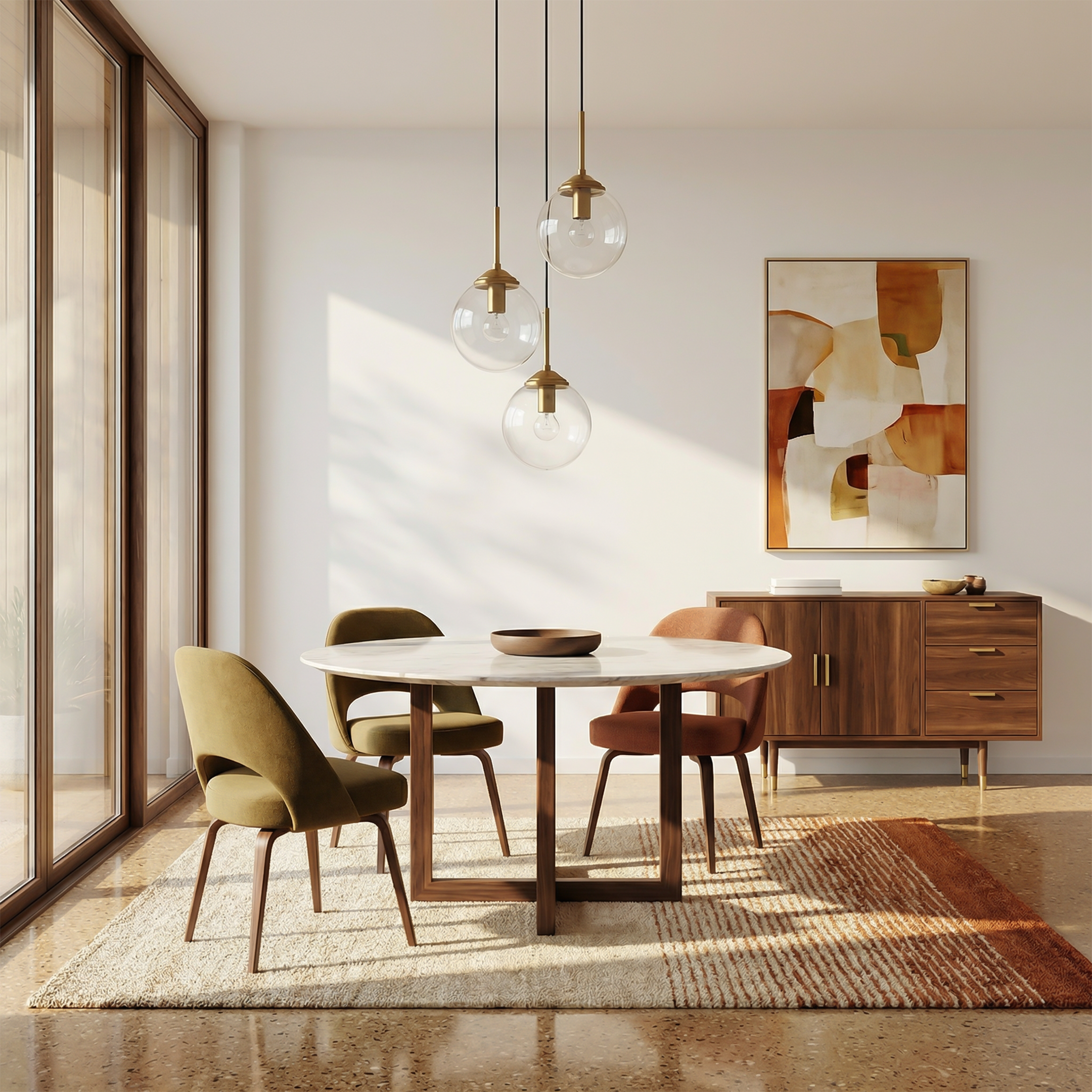 LED-hanglamp in gepolijst glas voor woonkamer – Crealuxai
