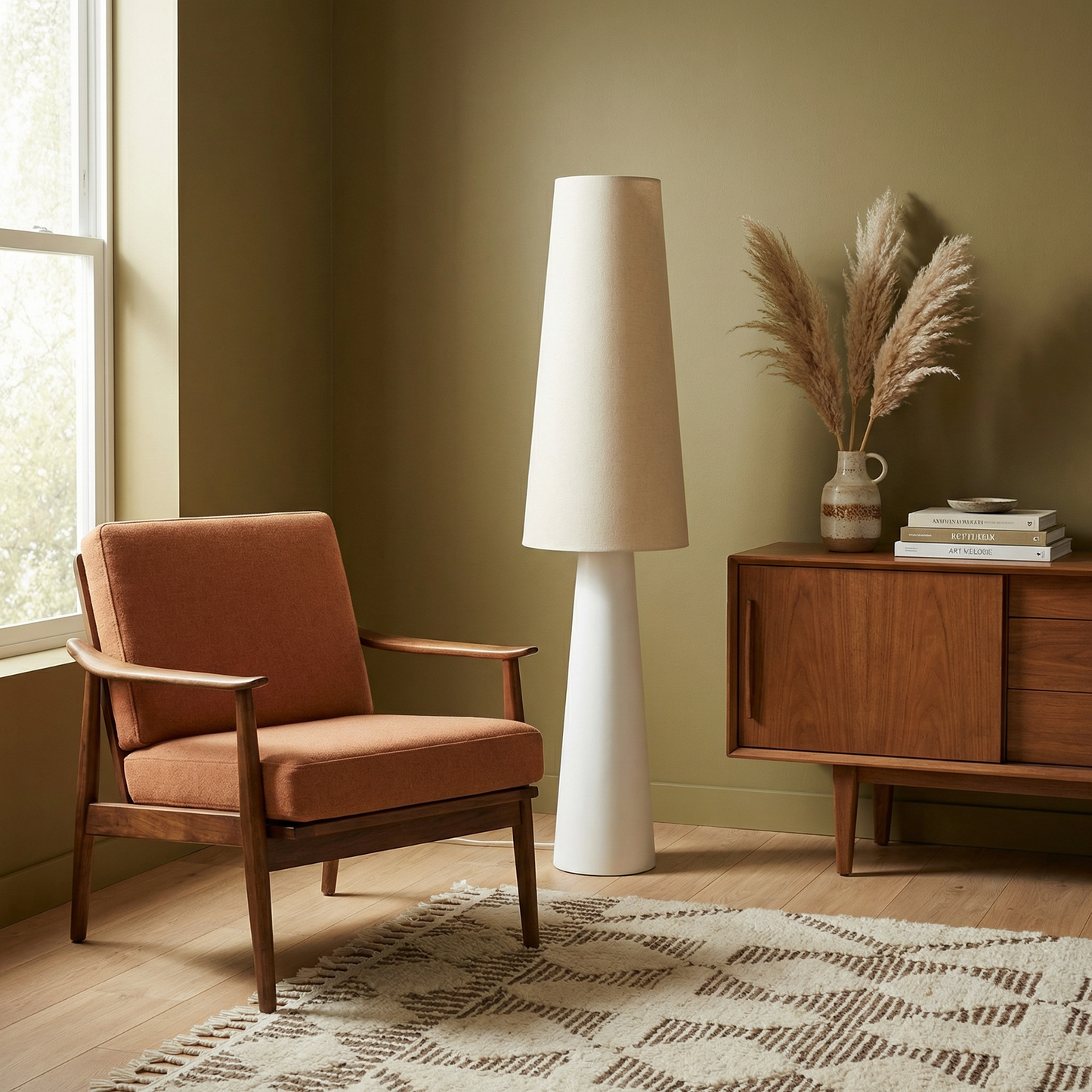 Vloerlamp in nordisch textiel voor woonkamer – Aironde