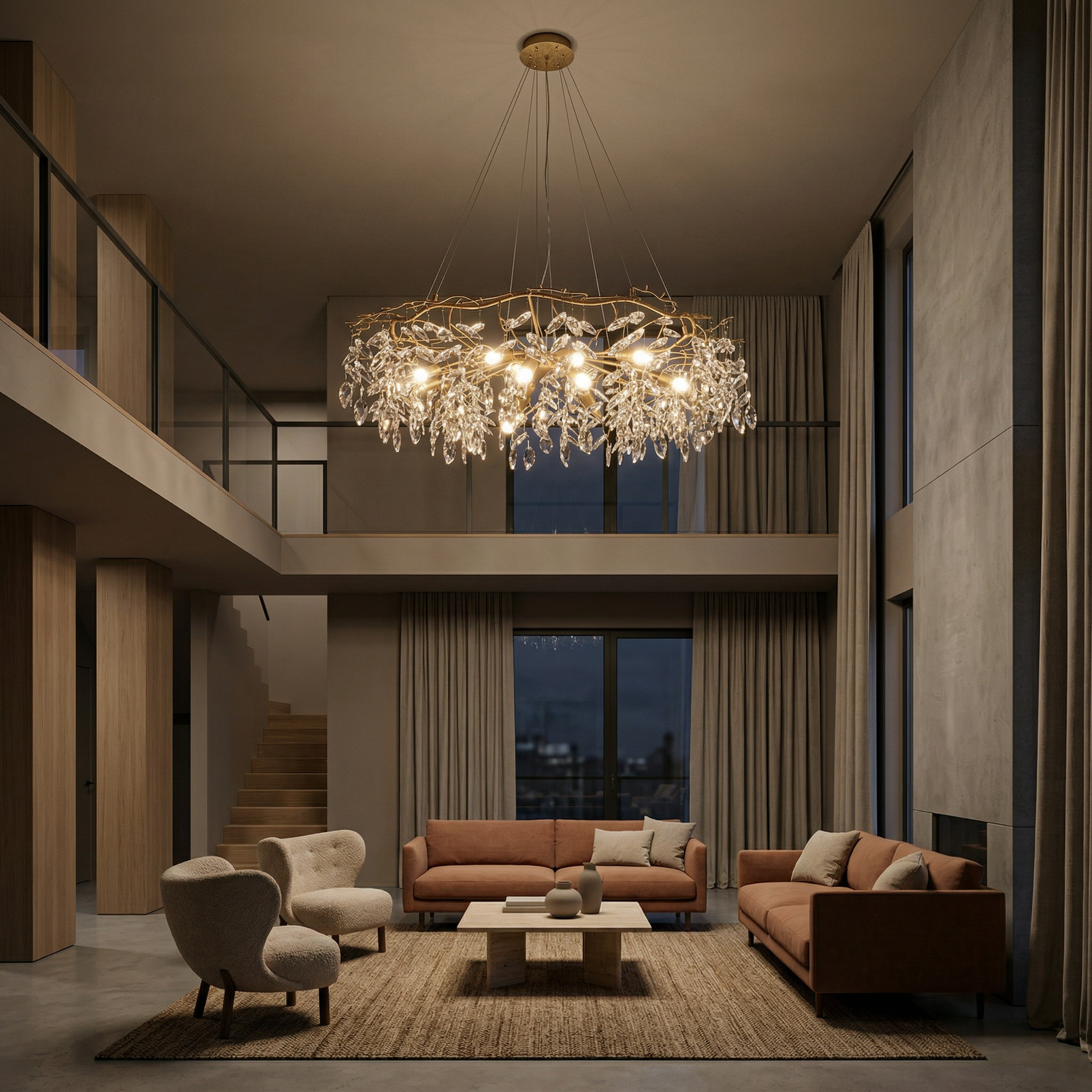 Moderne Kristallen Kroonluchter voor Woonkamer en Hotels – Zeliora