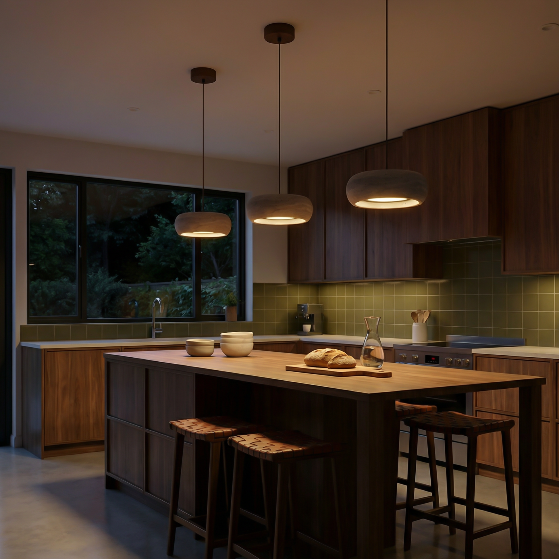 Suspension in geel travertijn voor woonkamer en eetkamer – Armonelo