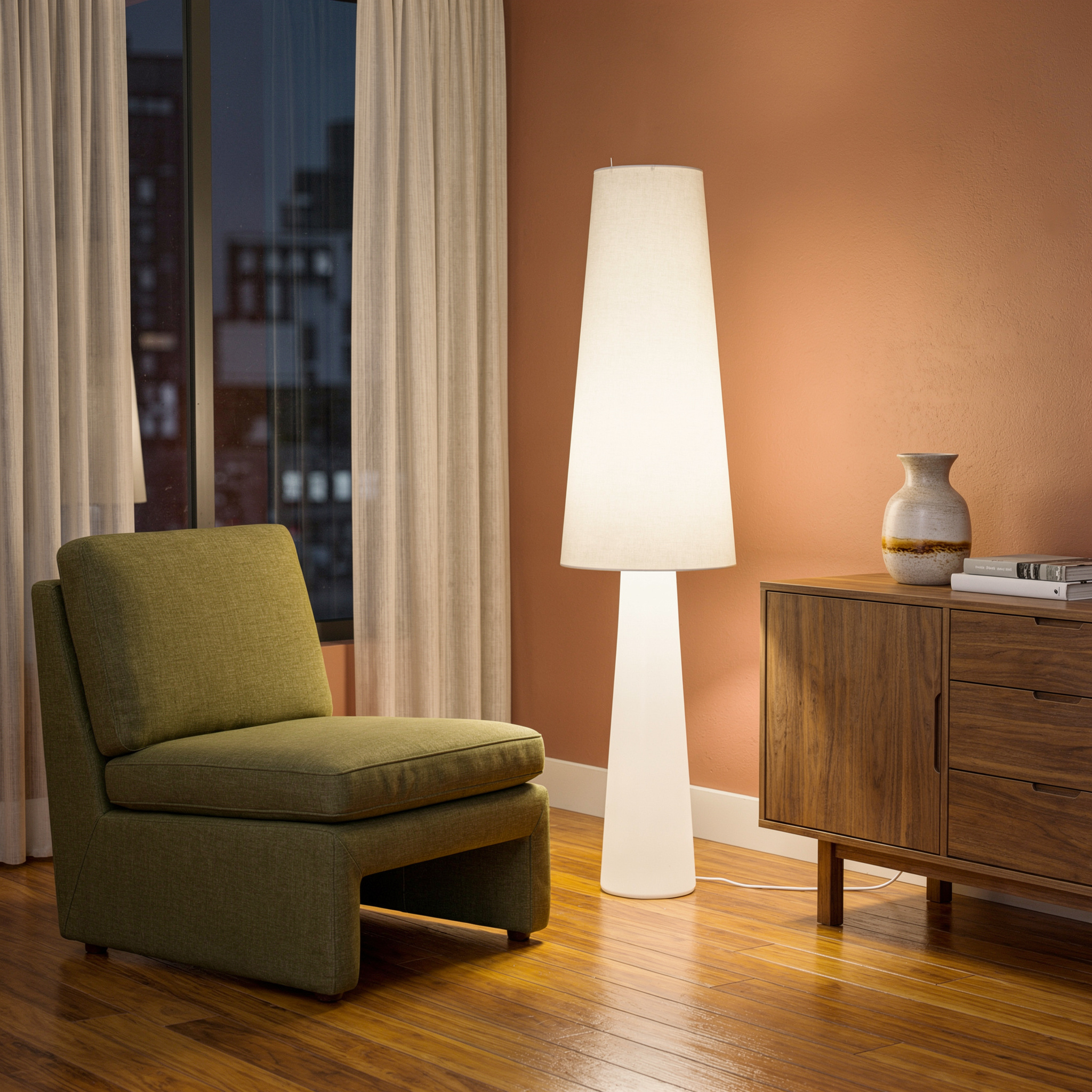 Vloerlamp in nordisch textiel voor woonkamer – Aironde