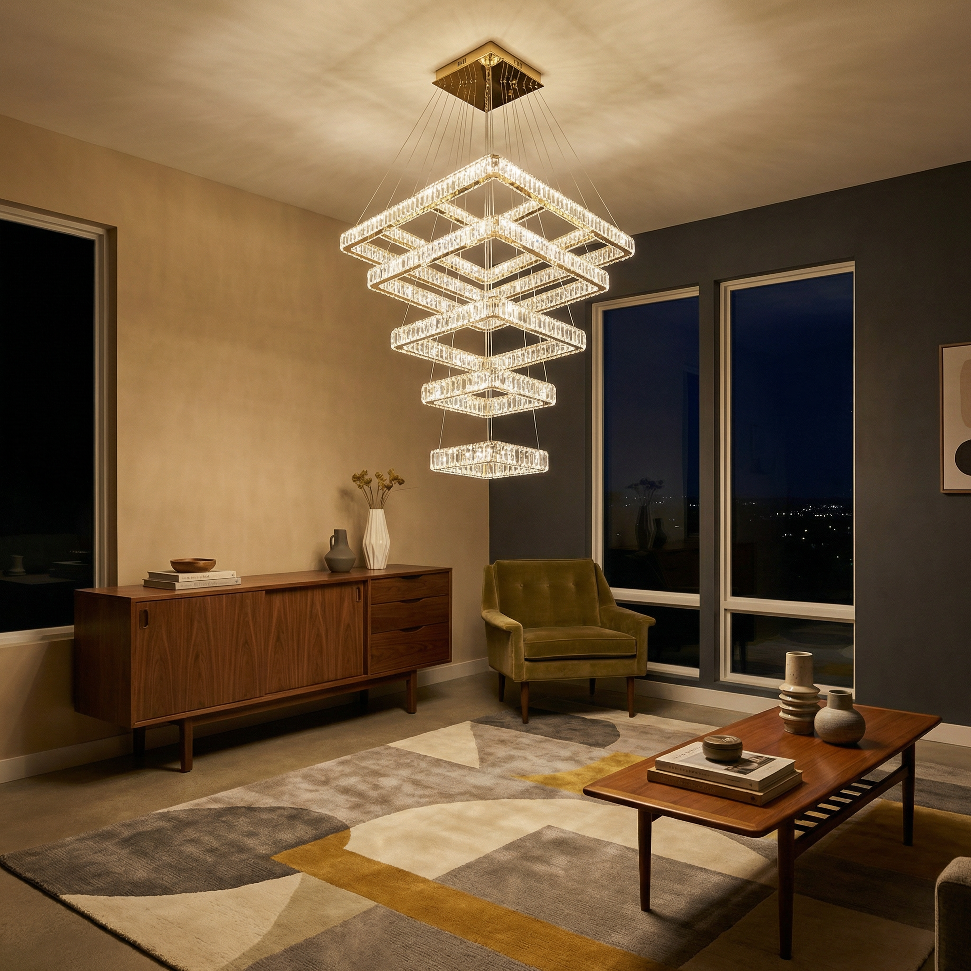 Moderne Kristal Kroonluchter voor Woonkamer – Cristarve