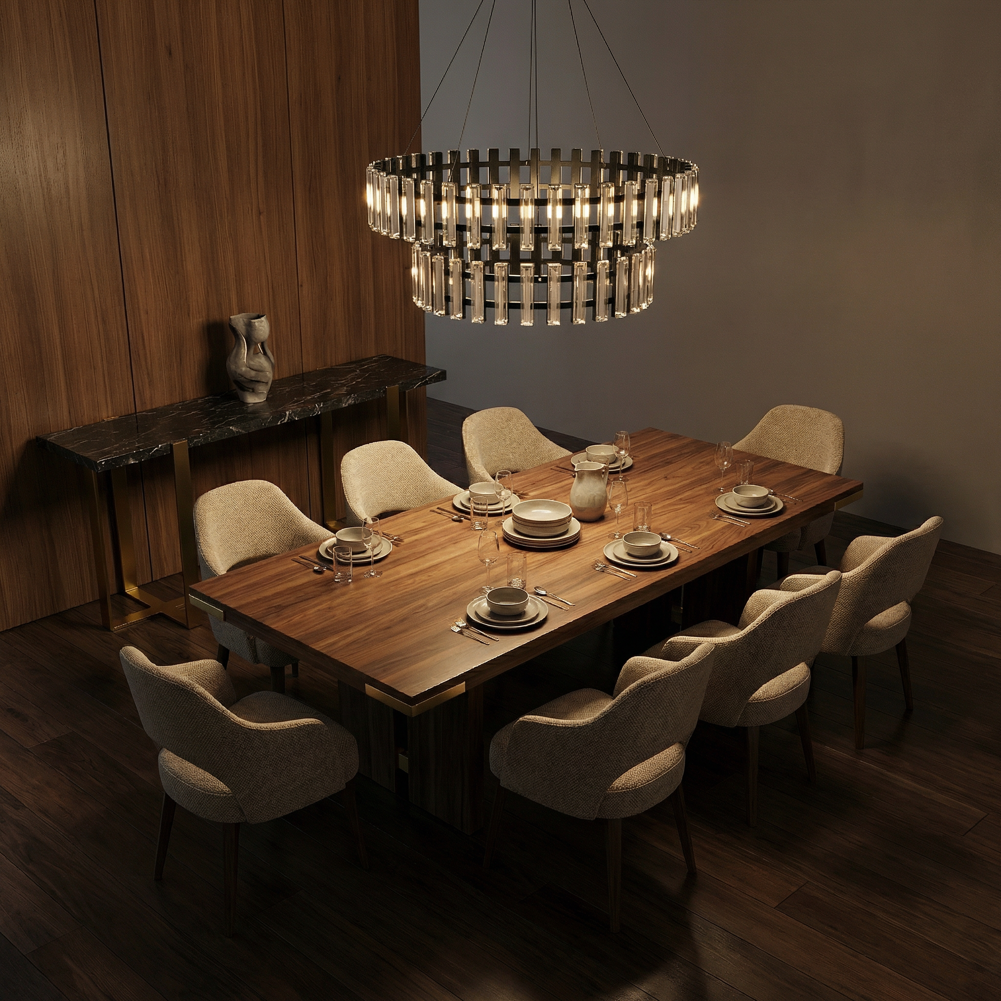 Moderne Circulaire Kroonluchter in Ijzer voor Woonkamer – Cironder