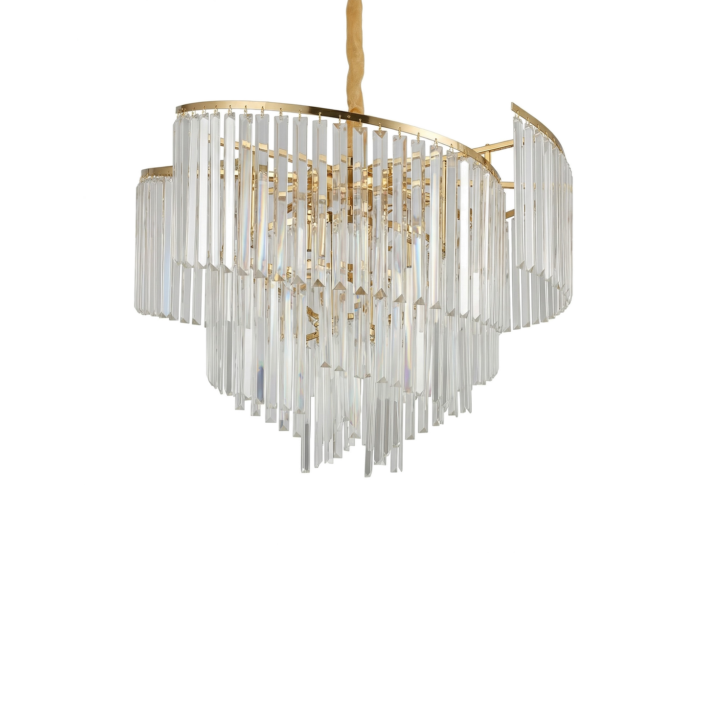 Hanglamp Artistiek Gedraaide Kristallen Majestueuze Sfeer – Illumia