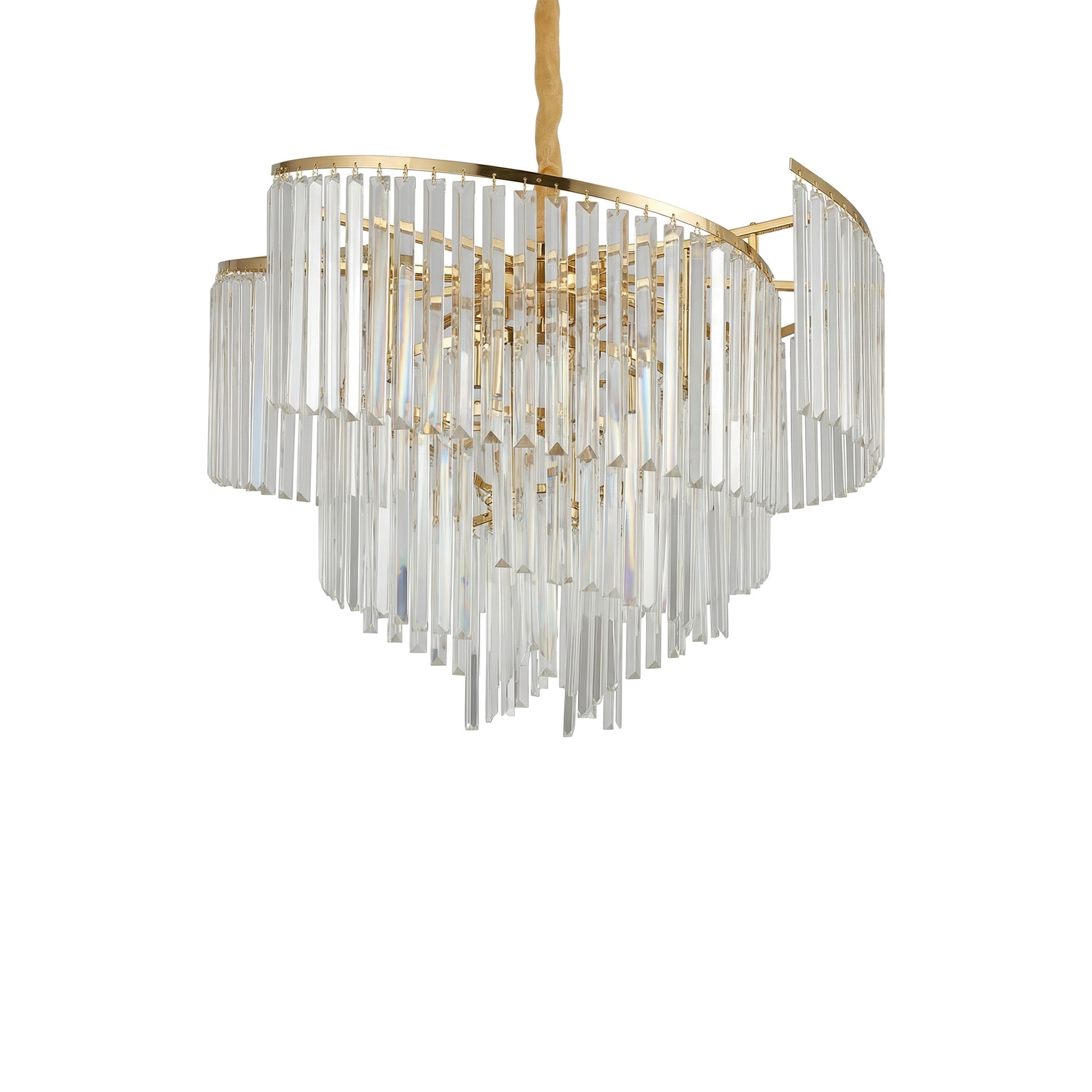 Hanglamp Artistiek Gedraaide Kristallen Majestueuze Sfeer – Illumia