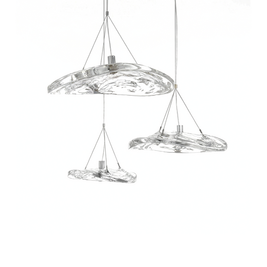 Luxe binnen-hanglamp in glanzend glasgesteente – Aurora