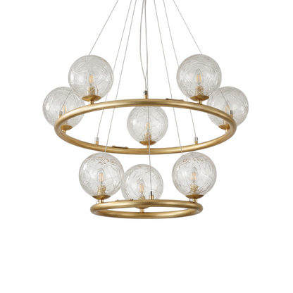 Elegante Verlichtende Kroonluchter in Metaal en Glas Hoge Kwaliteit – Luzia