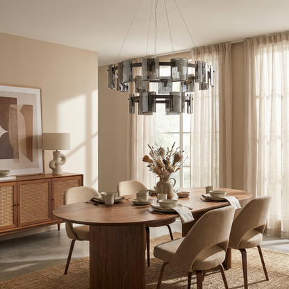 Moderne Glazen Hanglamp Vierkant voor Woonkamer – Célestair