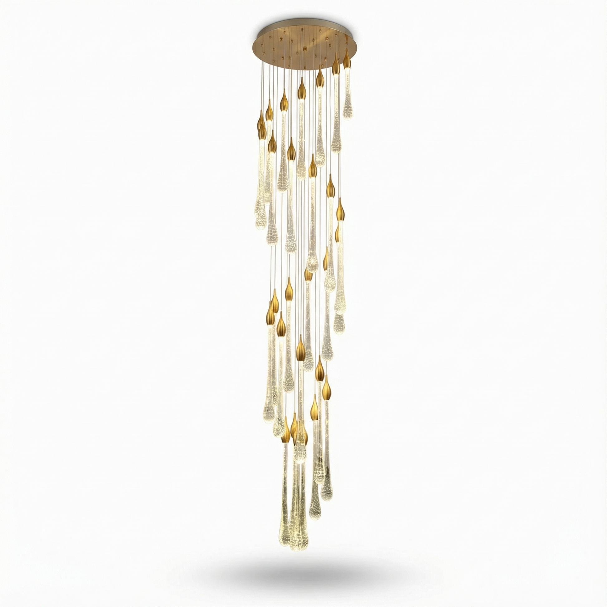 Gouden Kristallen Kroonluchter voor Trap – Cristalya