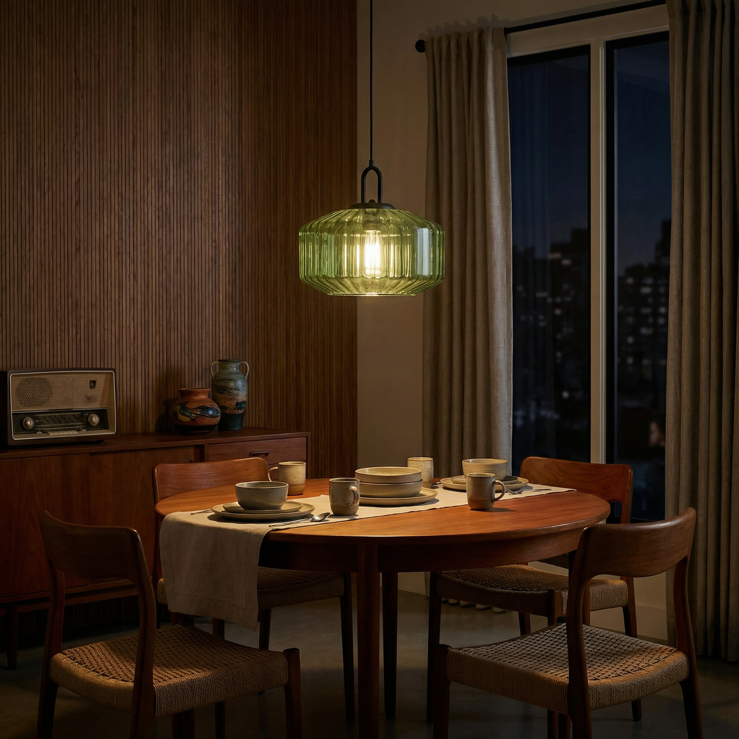 Textuur Glas Hanglamp Vintage Stijl – Tétra