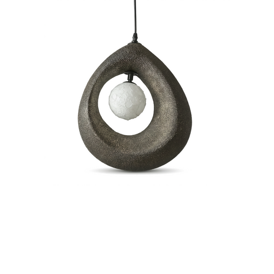 Hanglamp Rustgevend Wabi-Sabi Stijl Keielvorm – Lueur de Galet